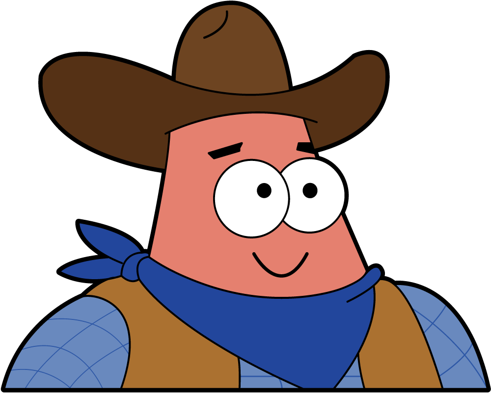 Happy Cowboy Patrick Transparent Cropped
