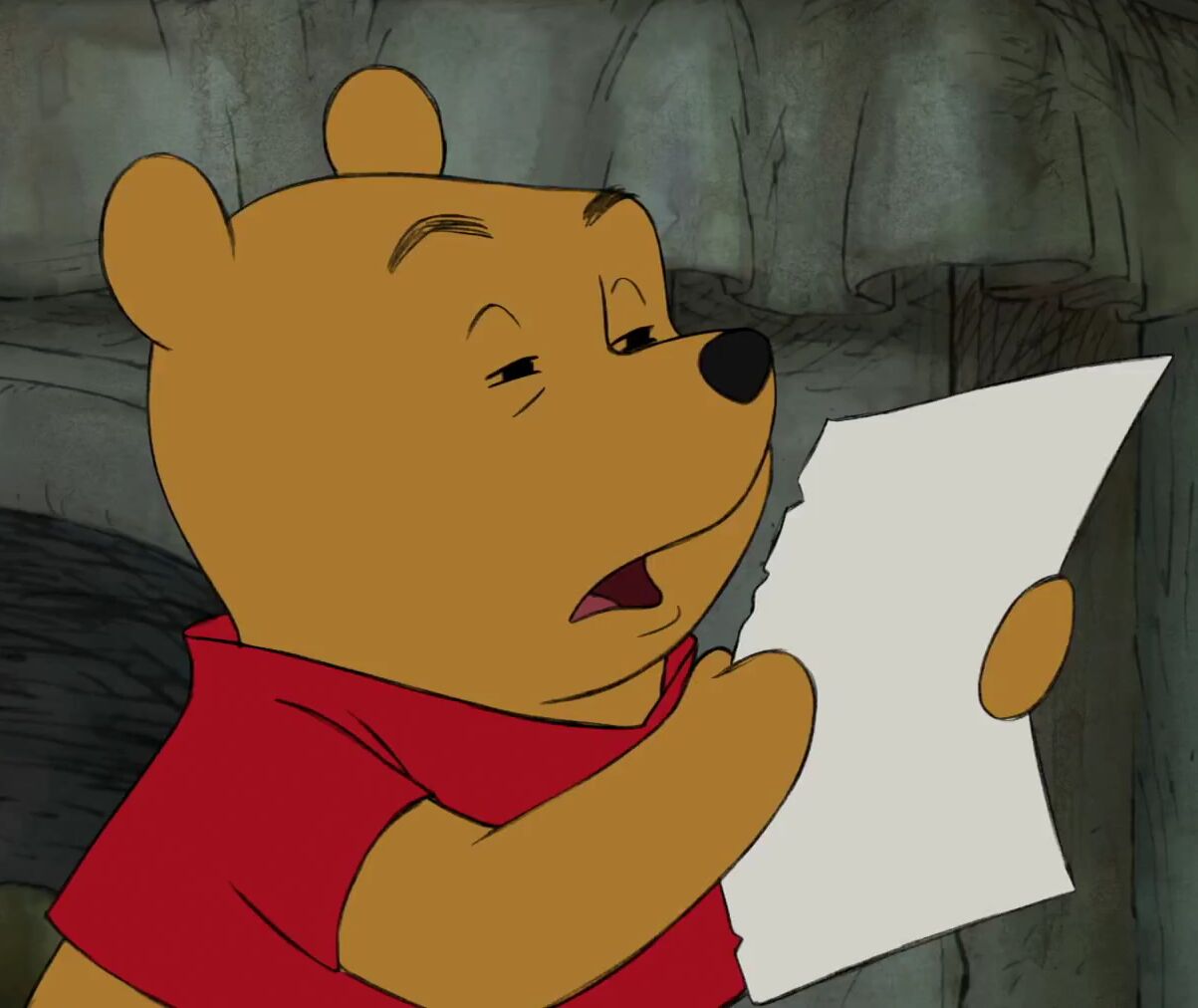Winnie the Pooh Reading What The Fuck Am I Reading Textless - Pooh Bear