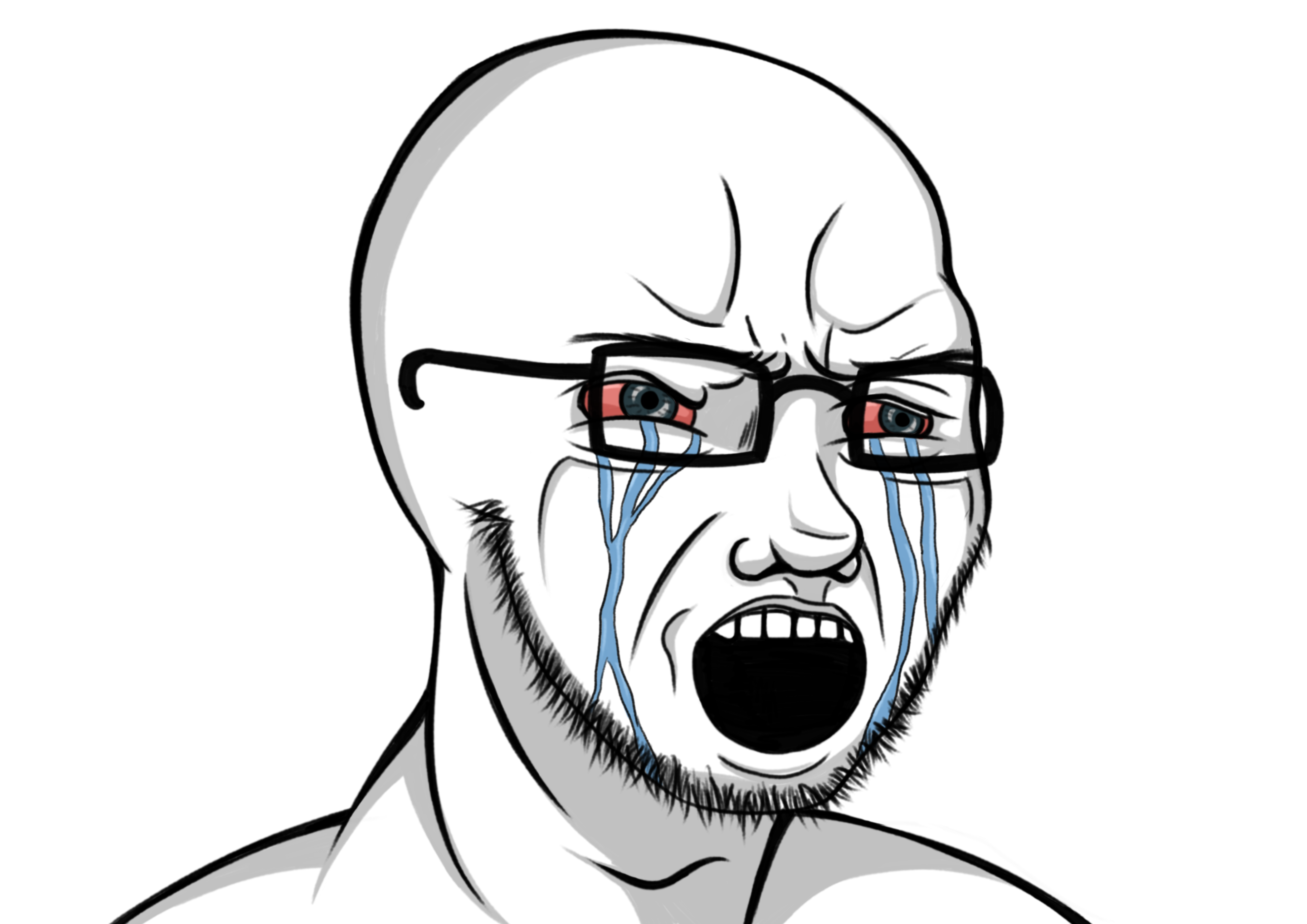 Crying Soyjak - Nooooo - HD Redrawn, OreGel on Deviant Art, Transparent