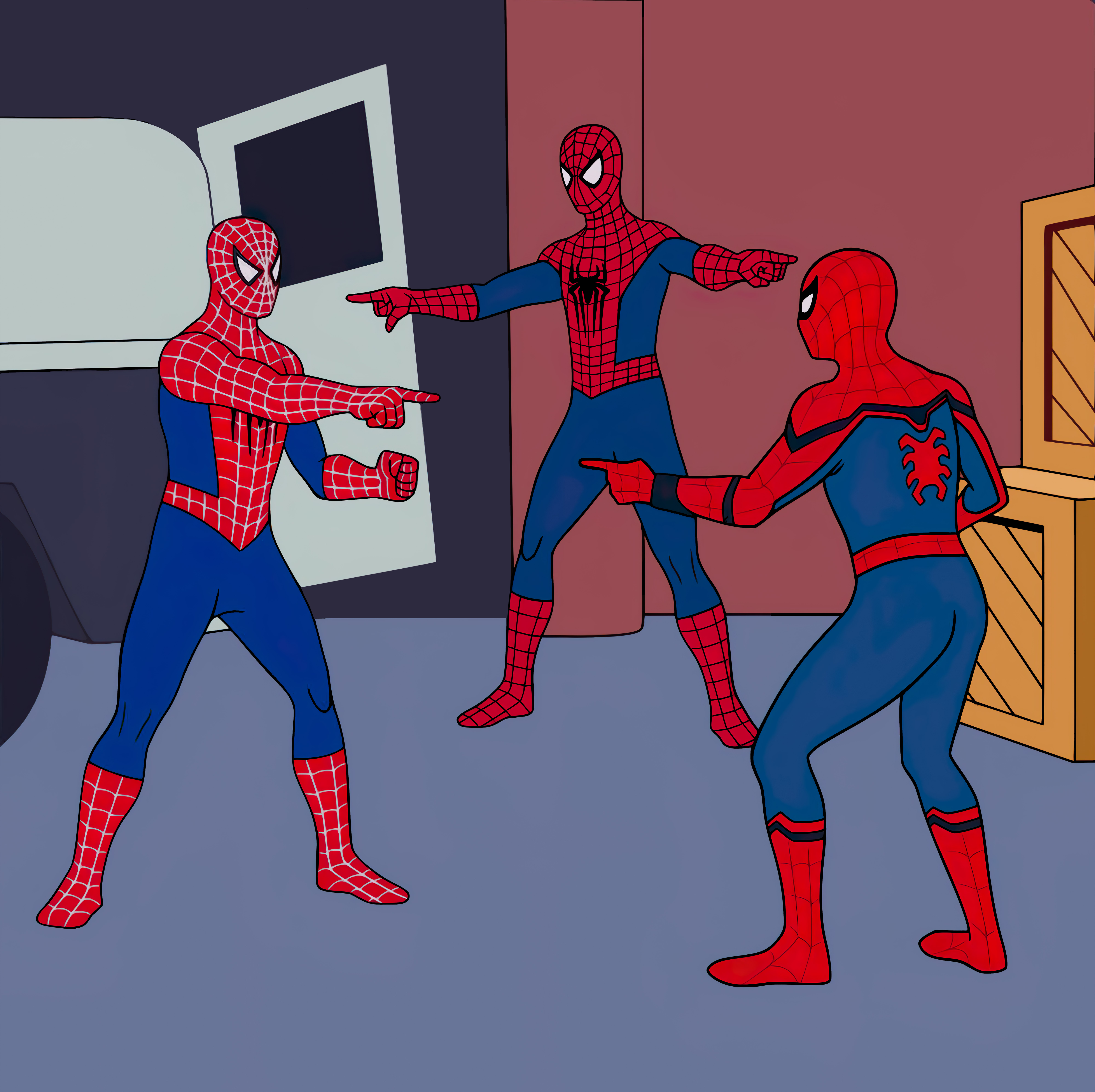 Spider-Man Pointing At Spider-Man Pointing At Spider-Man - Template