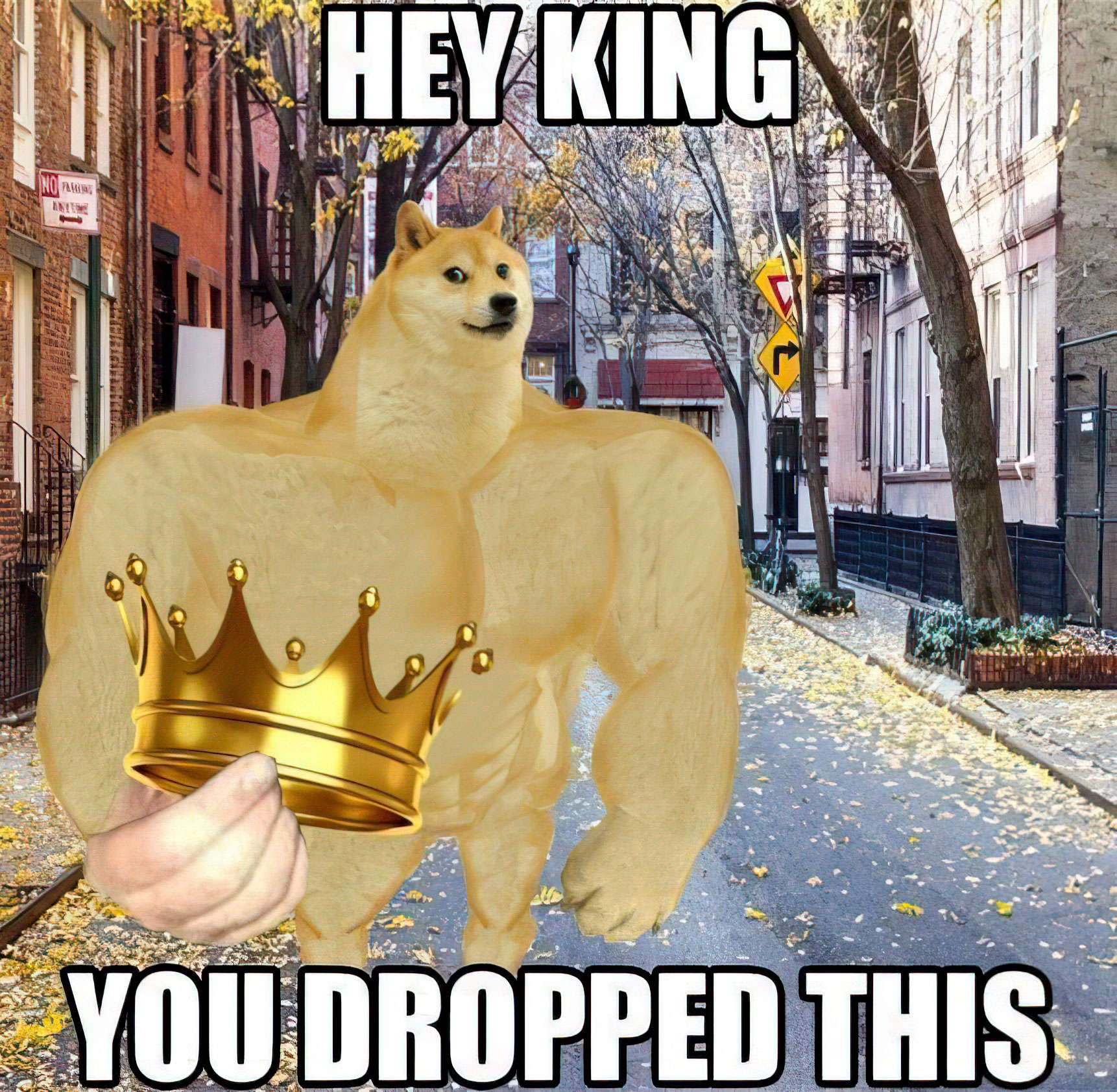 Hey king you dropped this