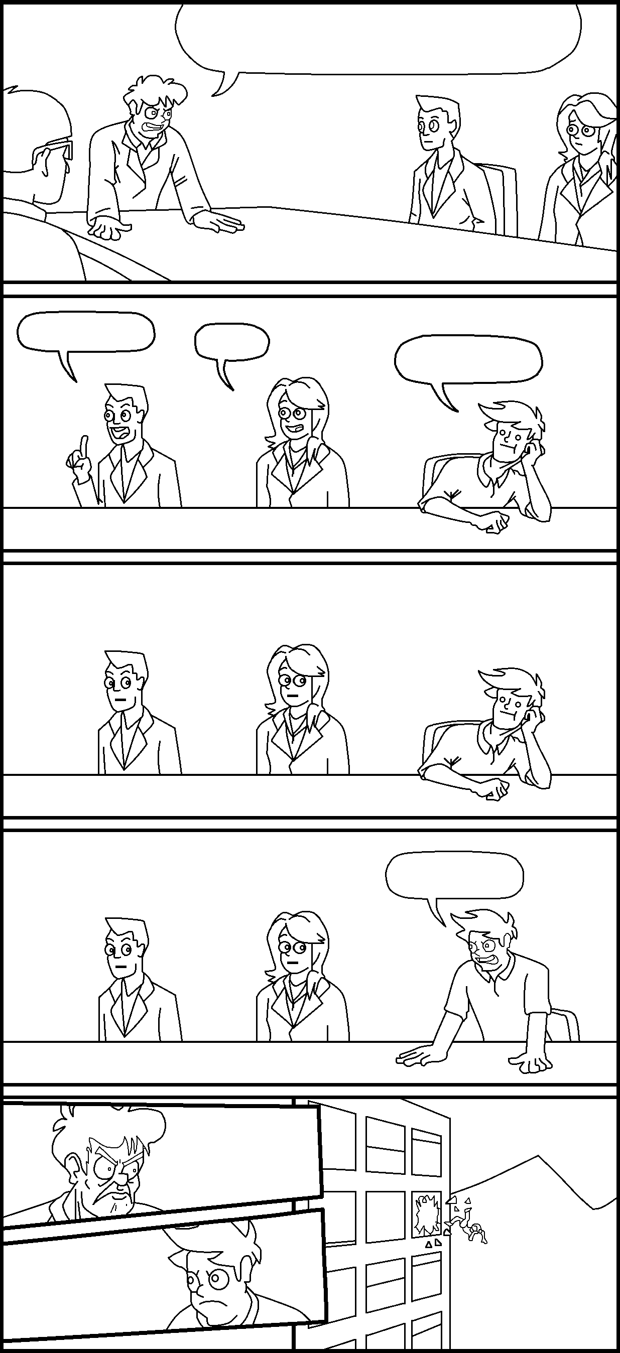 Boardroom Suggestion Empty Template - Edited Black & White - Meeting office bureau réunion