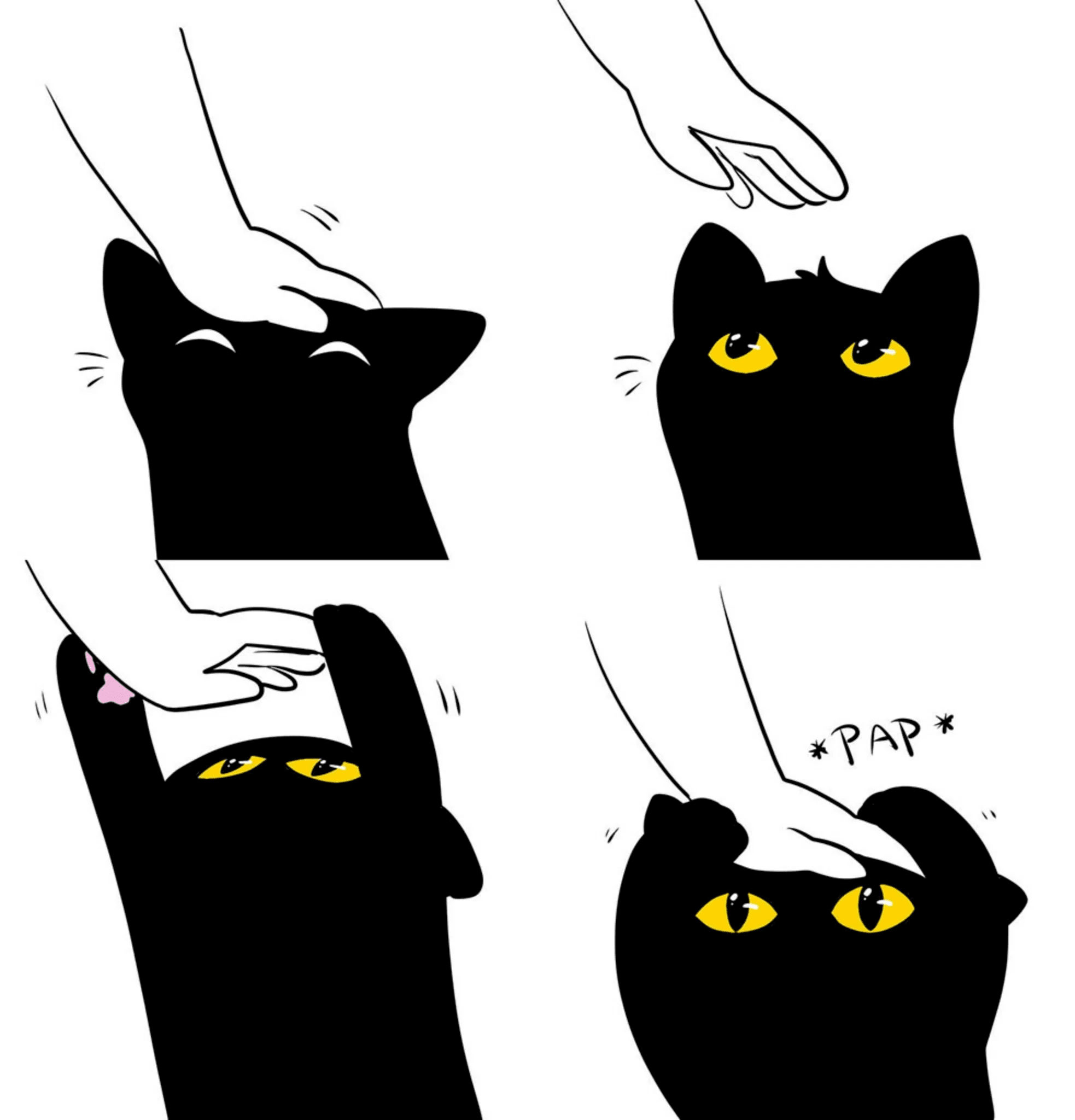 Cat Pap Empty Template - Pat, Black CatChat - Tumblr askfordoodles - Caresses Calin