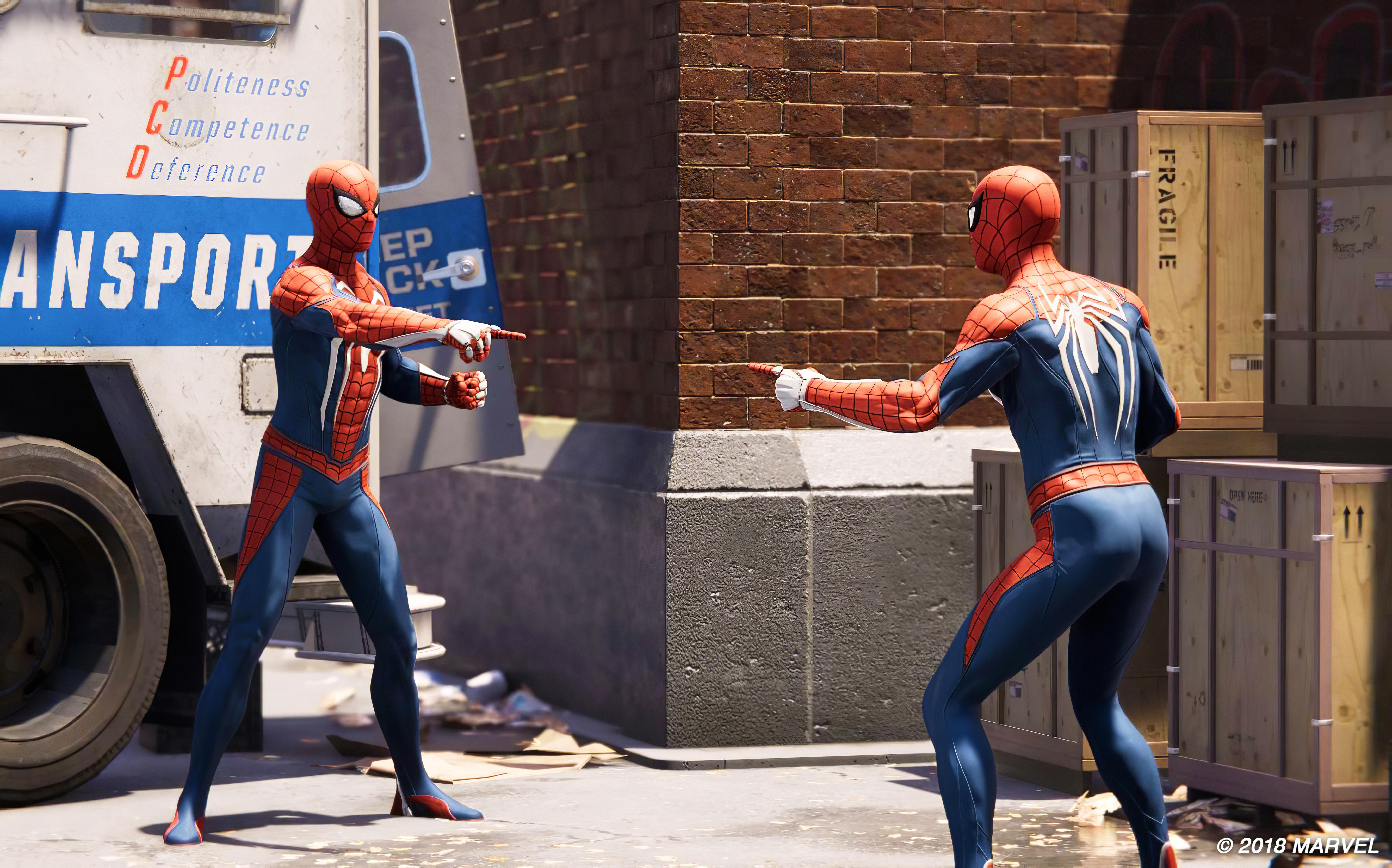 Spider-Man Pointing at Spider-Man - PS4 Version, Marvel's Spider-Man