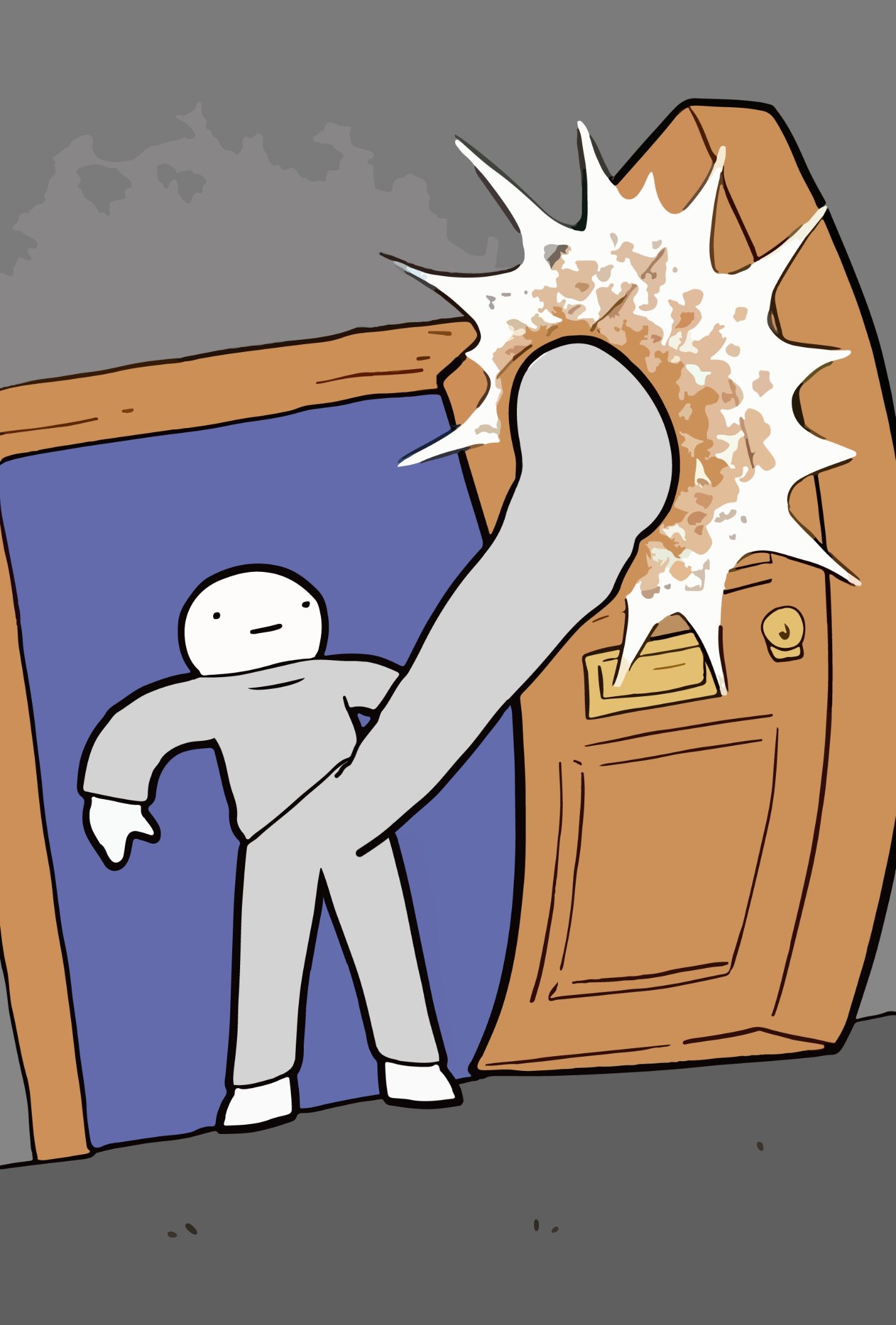 Door knock smash dick