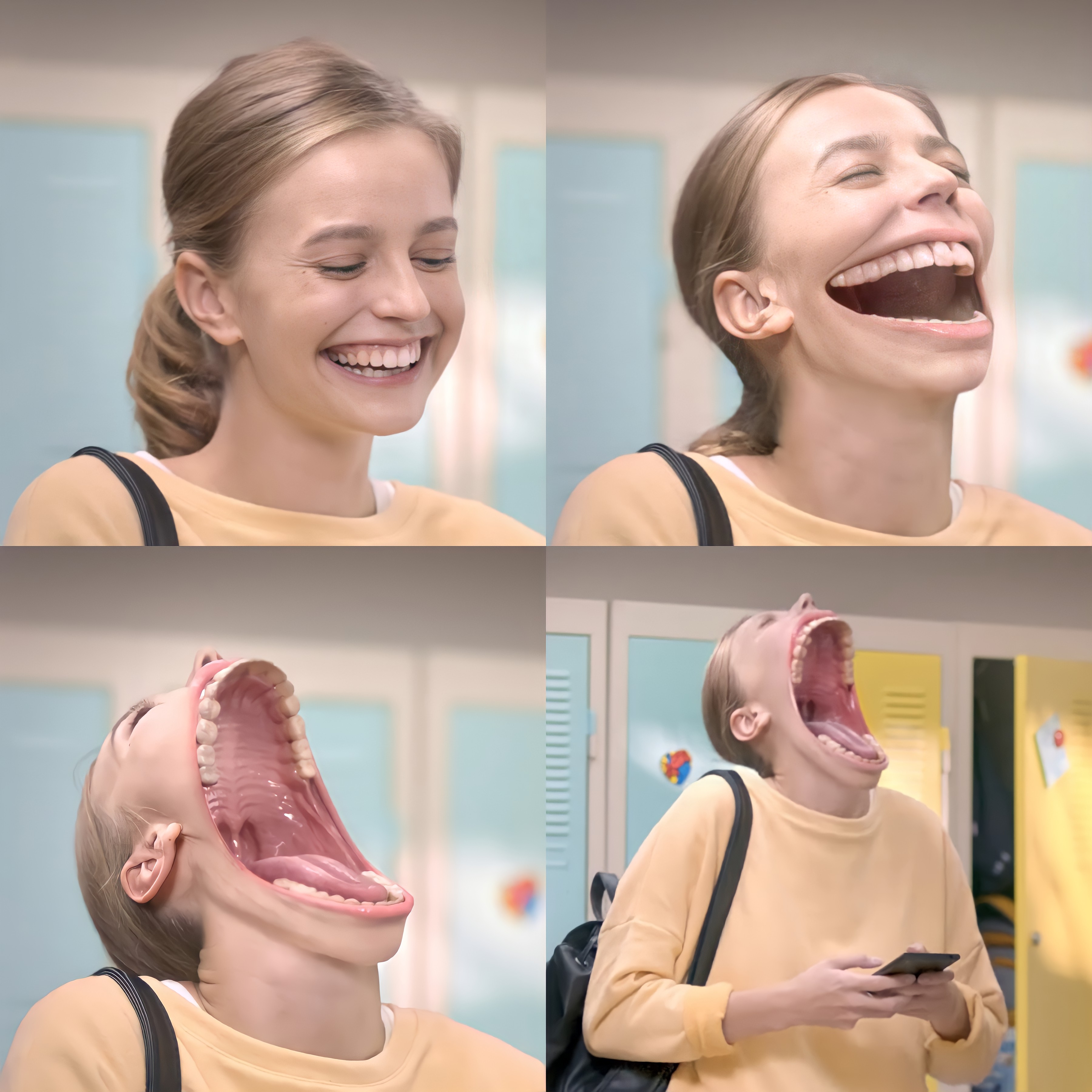 Cursed laughing girl ad NRJ mobile fille qui rit - pannels m