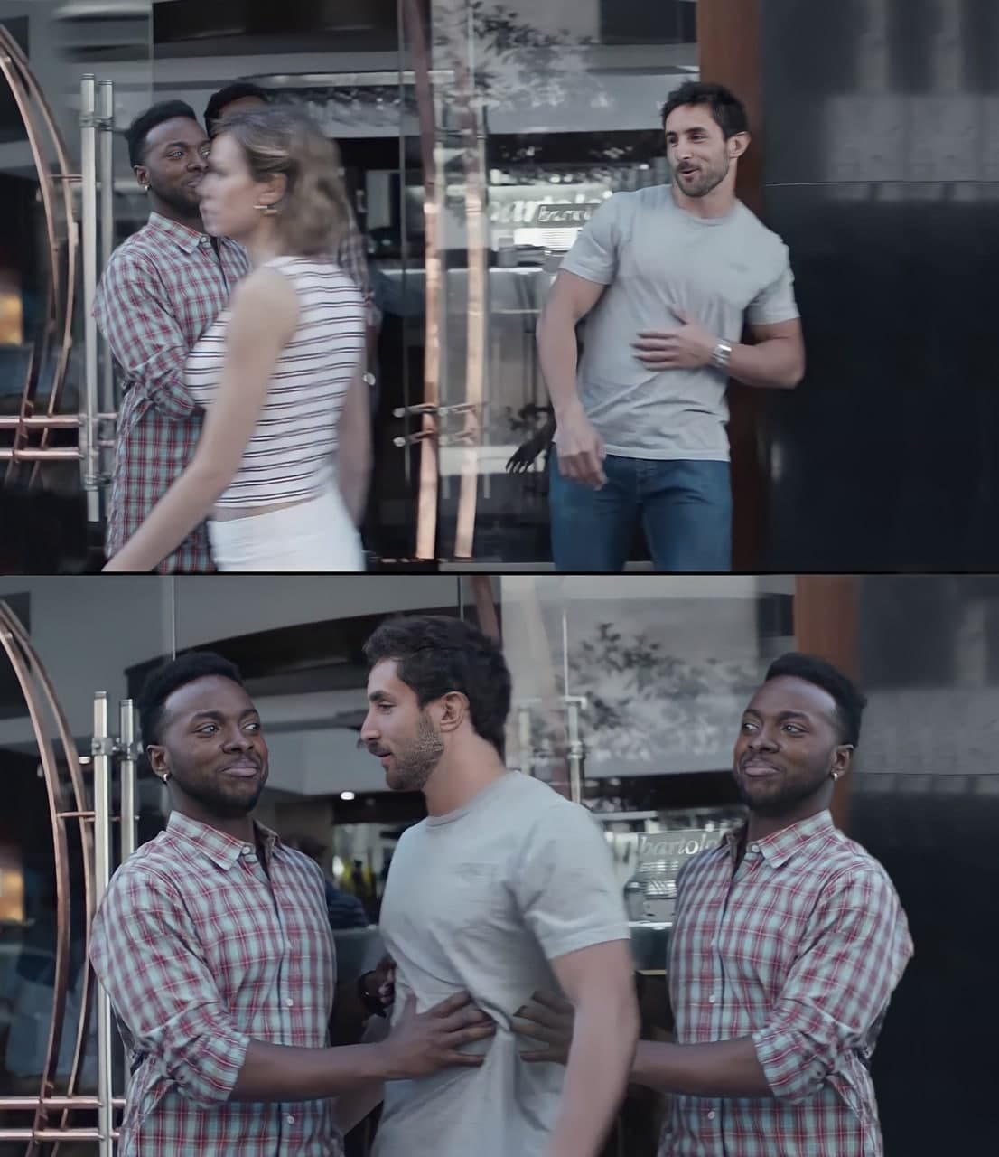 Bro! Not Cool - Empty Template - ad pub gilette Men looking girl homme bloque arette femme stop black