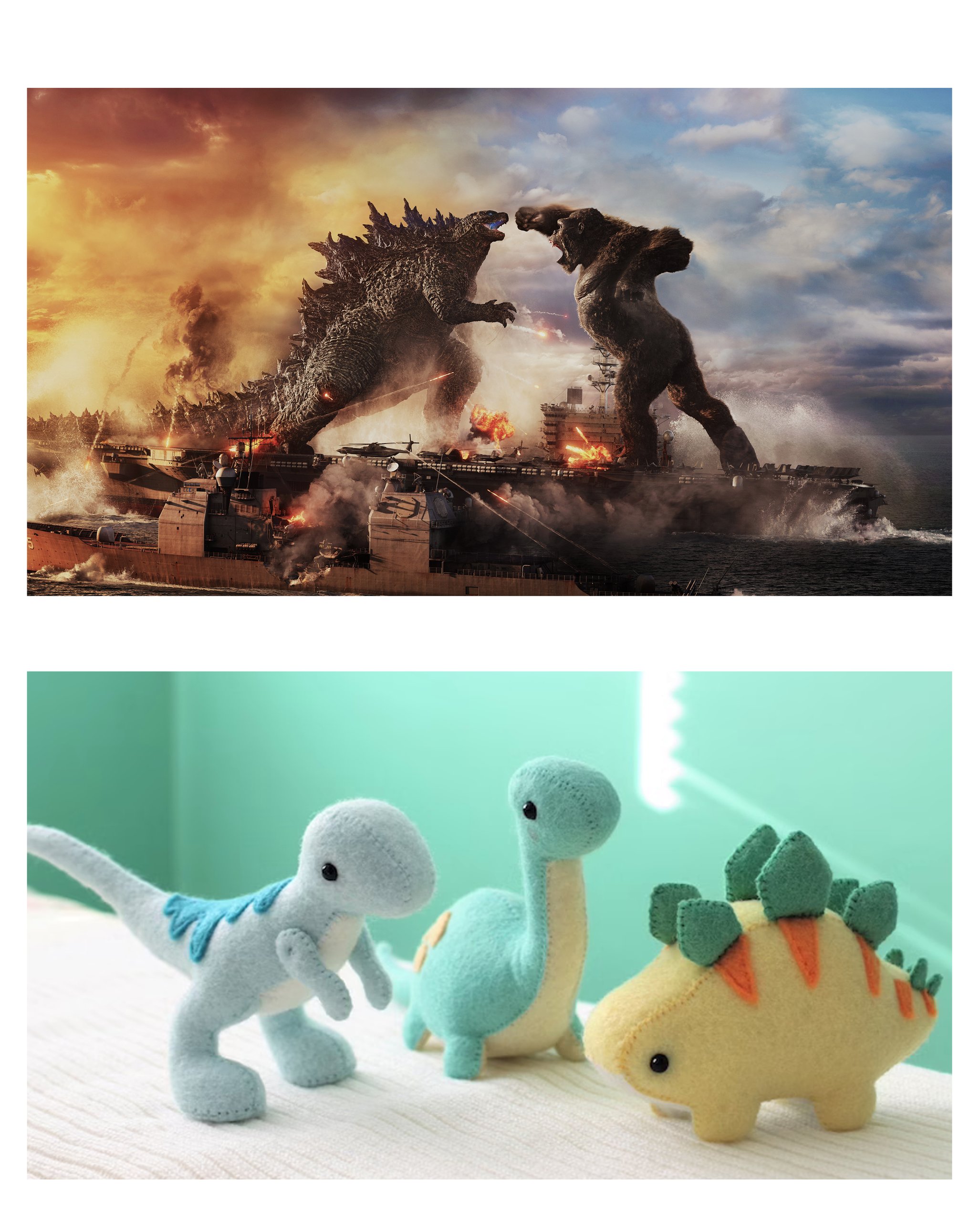 Godzilla king kong plush dinosaurs