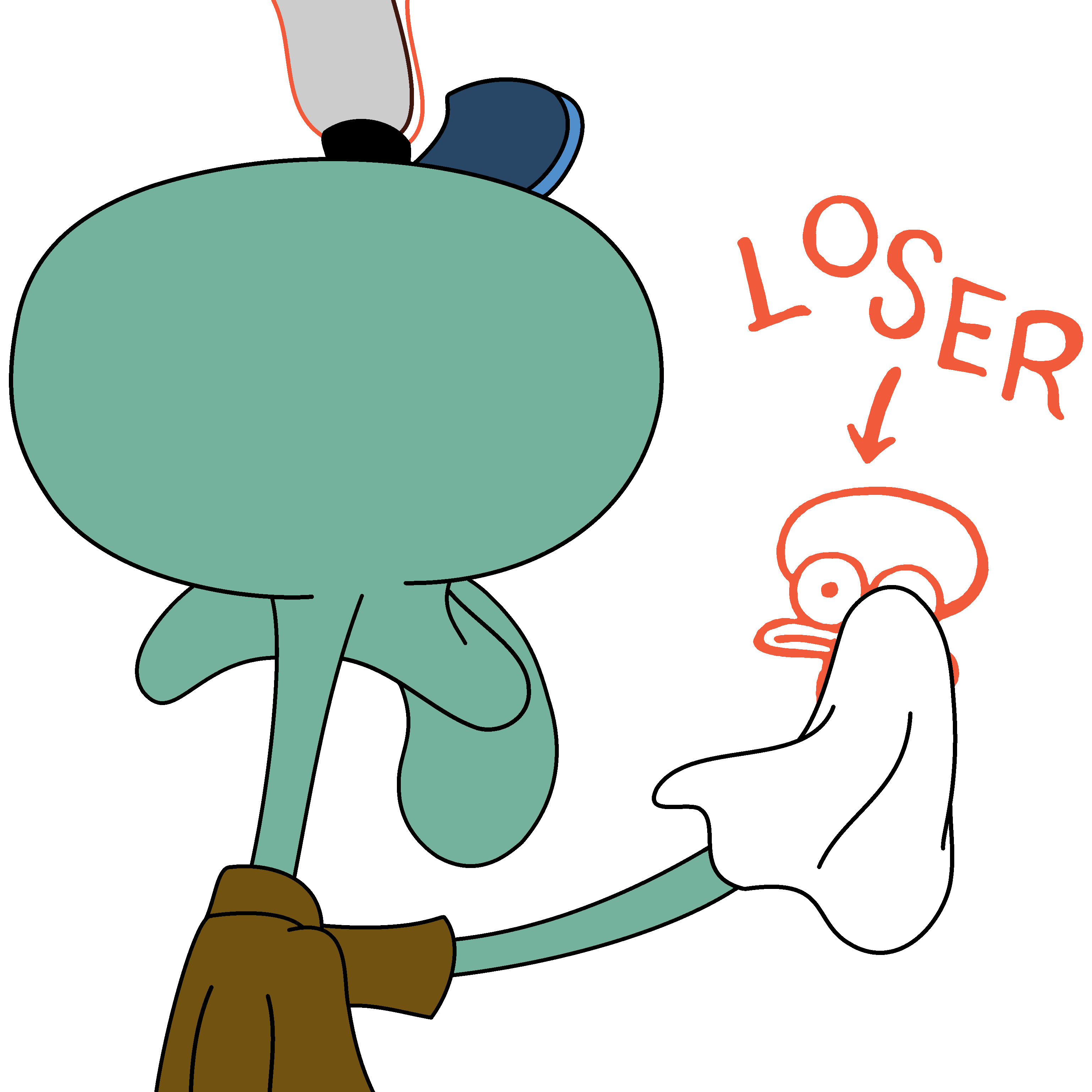 Squidward Wiping Loser Graffiti