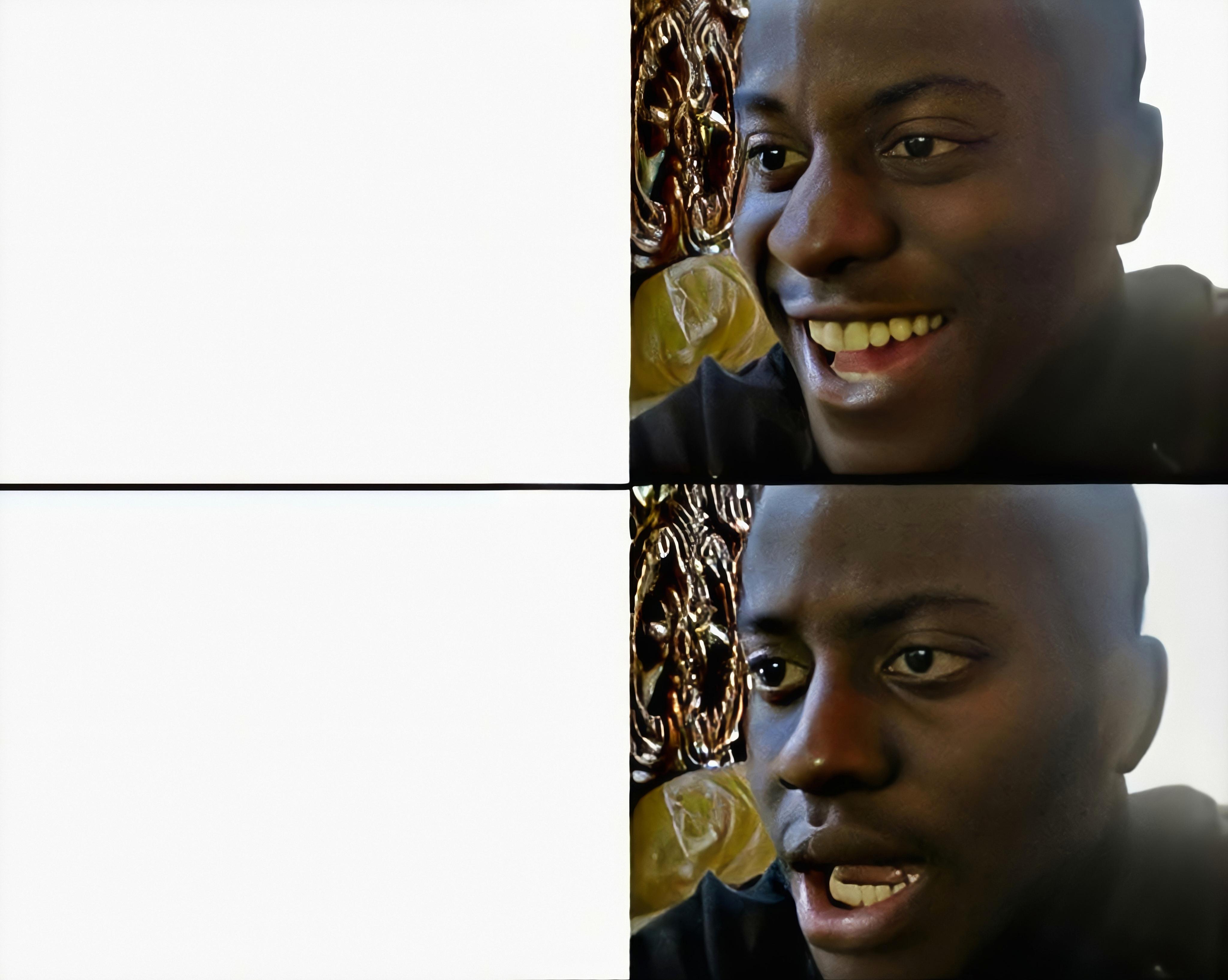 Disappointed Black Guy Empty Template - Yellow Lighting - heureux content rire smile choqué