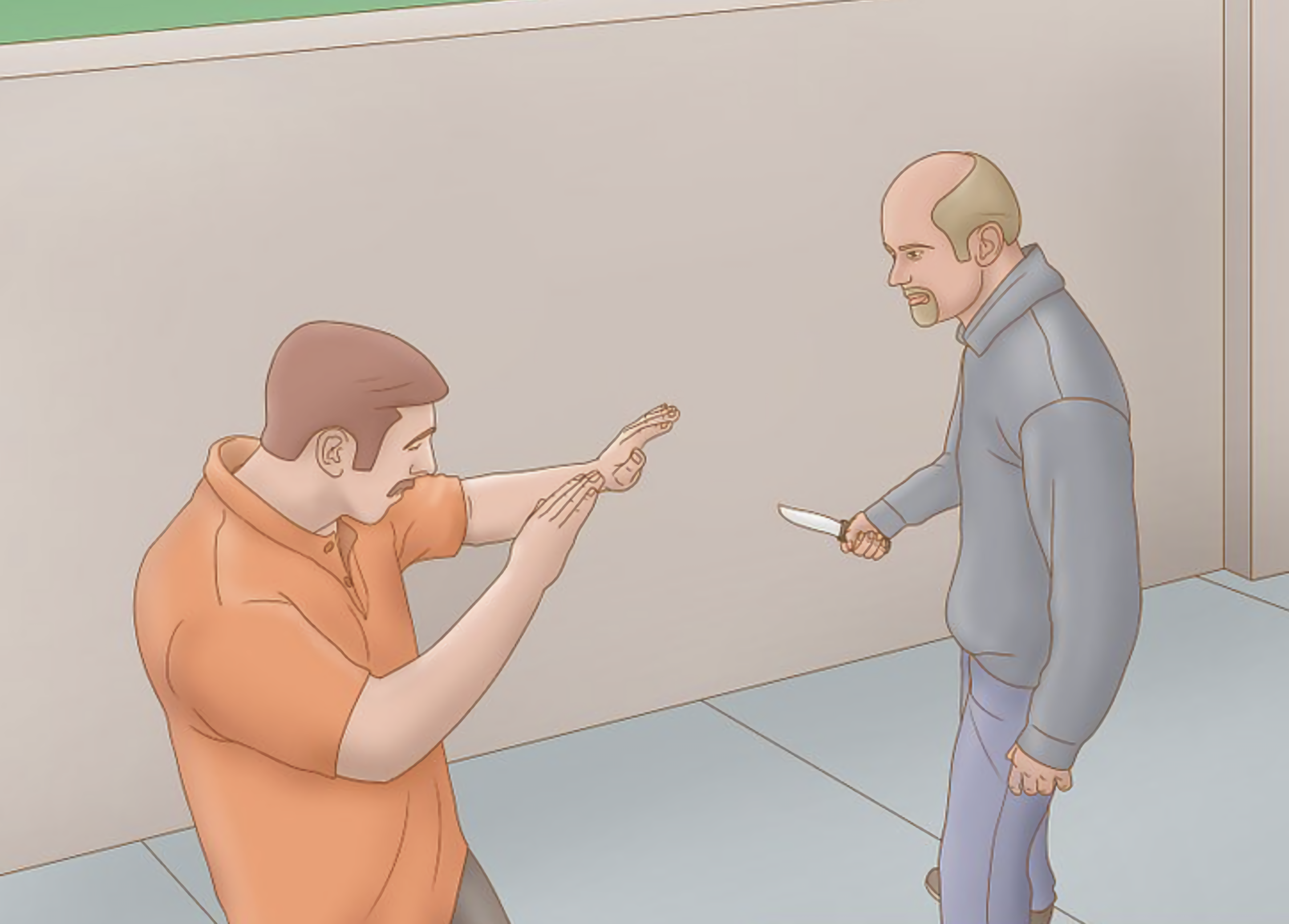 Wikihow knife attack agression couteau