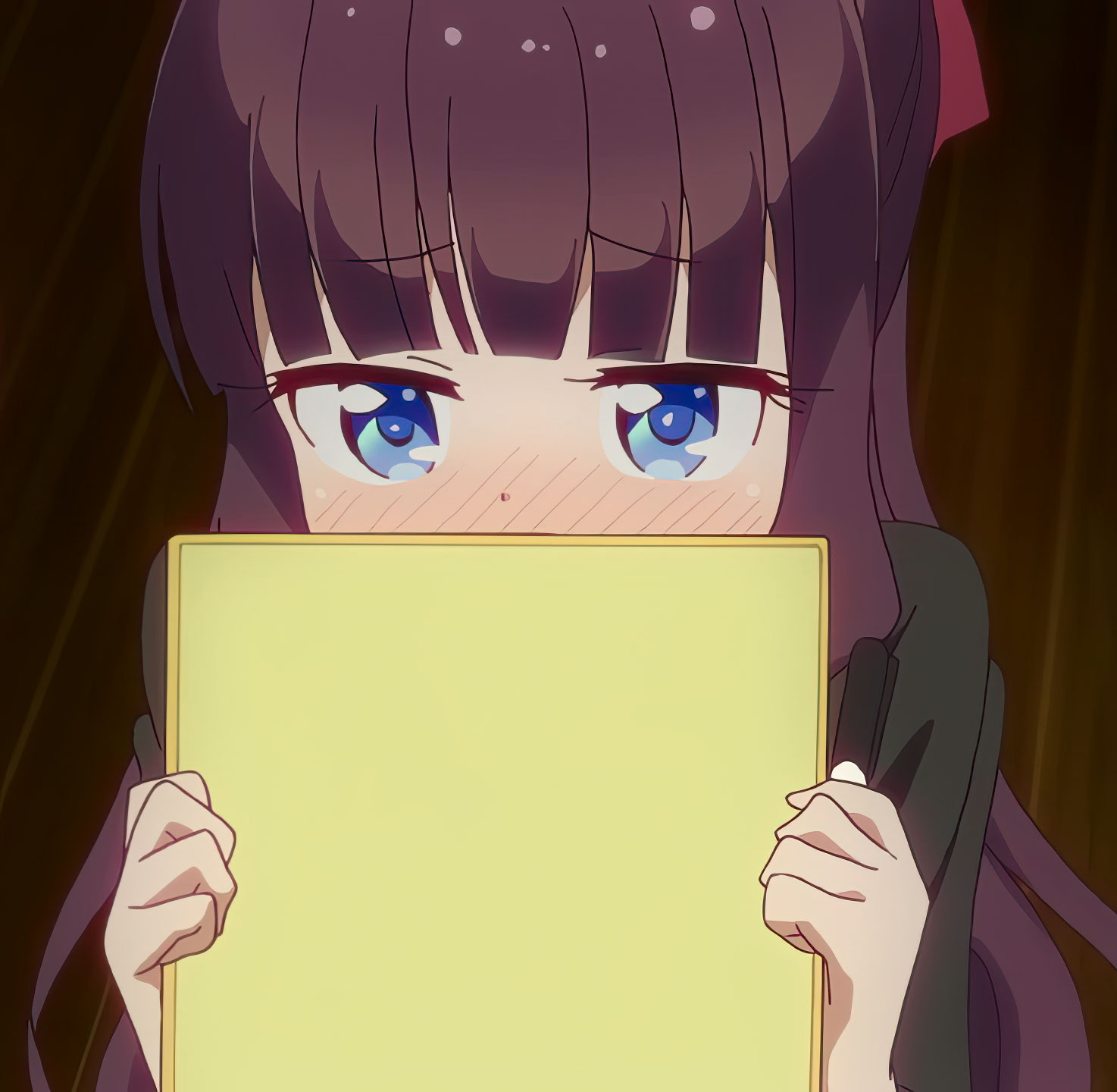 Hifumi Takimoto Holds Up A Sign Empty Template - New Game! - anime girl paper