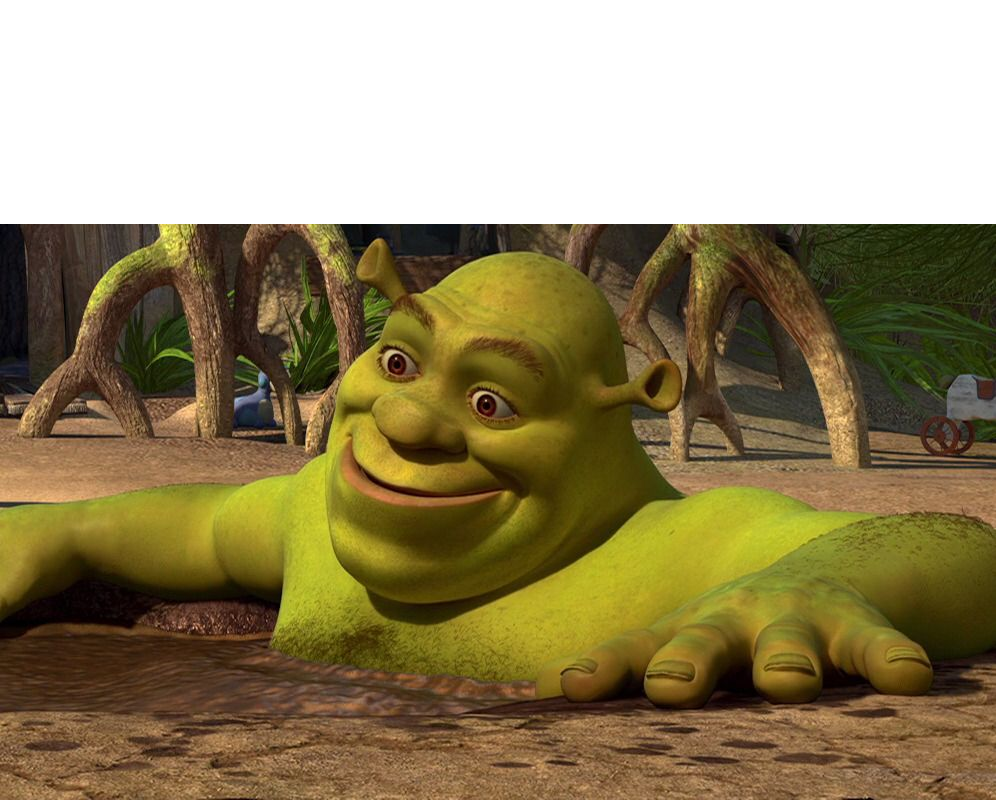 Shrek in a Mud Bath Shrek Smiling Cropped Textless - Shrek Forever After, Swamp, Mud