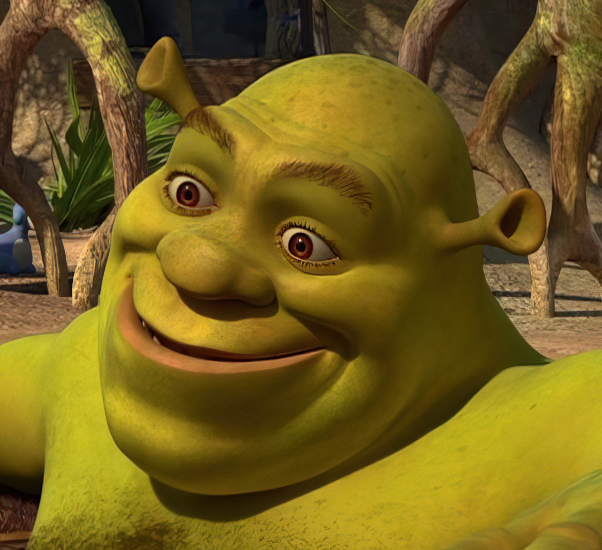 Shrek in a Mud Bath Shrek Smiling Cropped - Shrek Forever After, Swamp, Mud