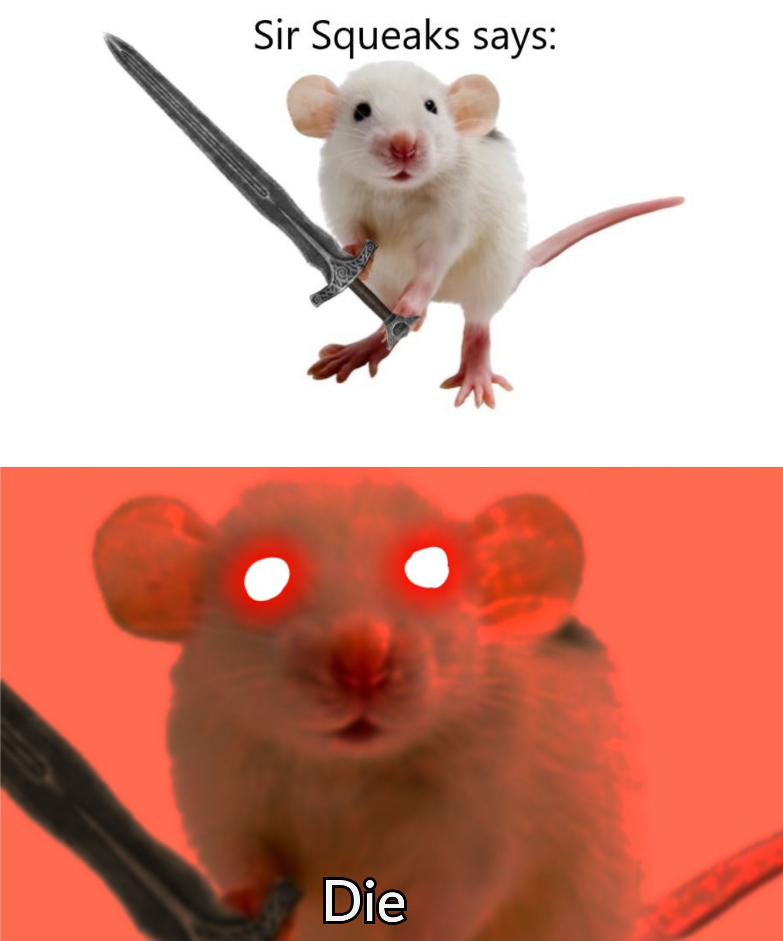 Sir Squeeks Says Die - Mouse, Sword, Knight - Sir Squeeks Dit Mourir - souris, épée, chevalier
