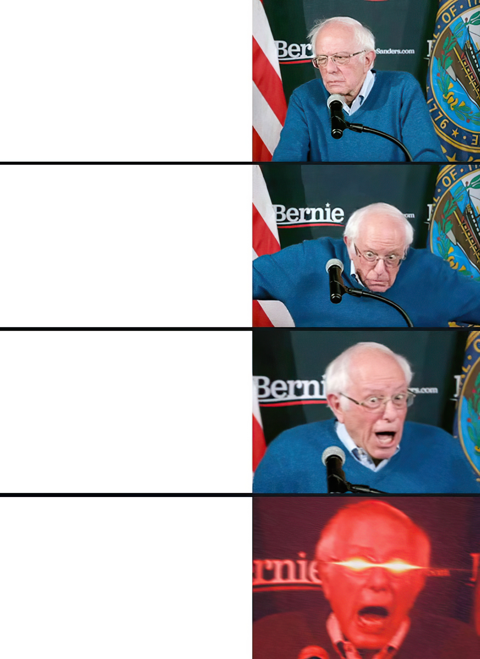 Bernie Sanders Iowa Victory Speech Reactions - Lazer Eyes Empty Template