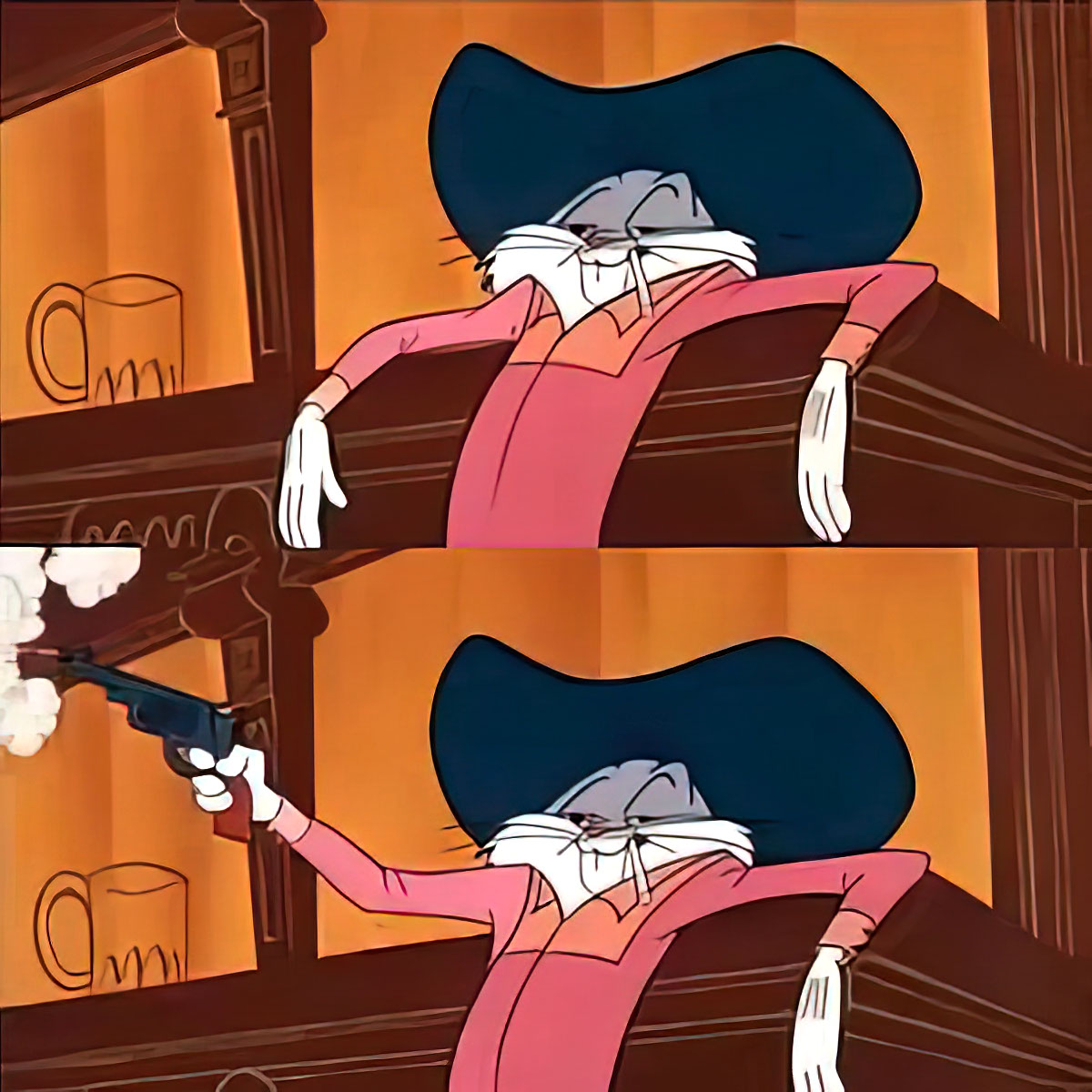 Bugs Bunny Shooting A Gun Template - Looney Tunes - Warner Brothers
