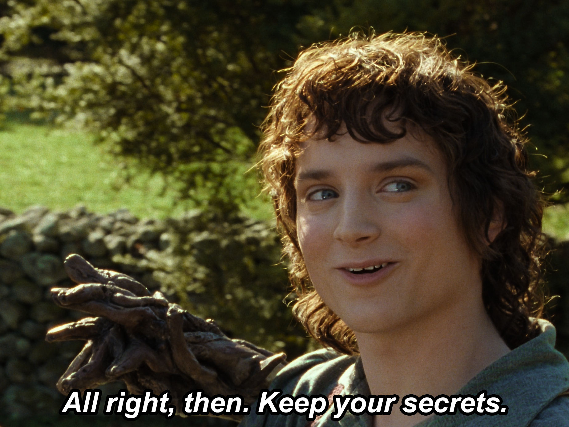 All Right Then, Keep Your Secrets - Frodo Baggins, The Lord of the Rings The Fellowship of the Ring - seigneur anneaux lor frodon