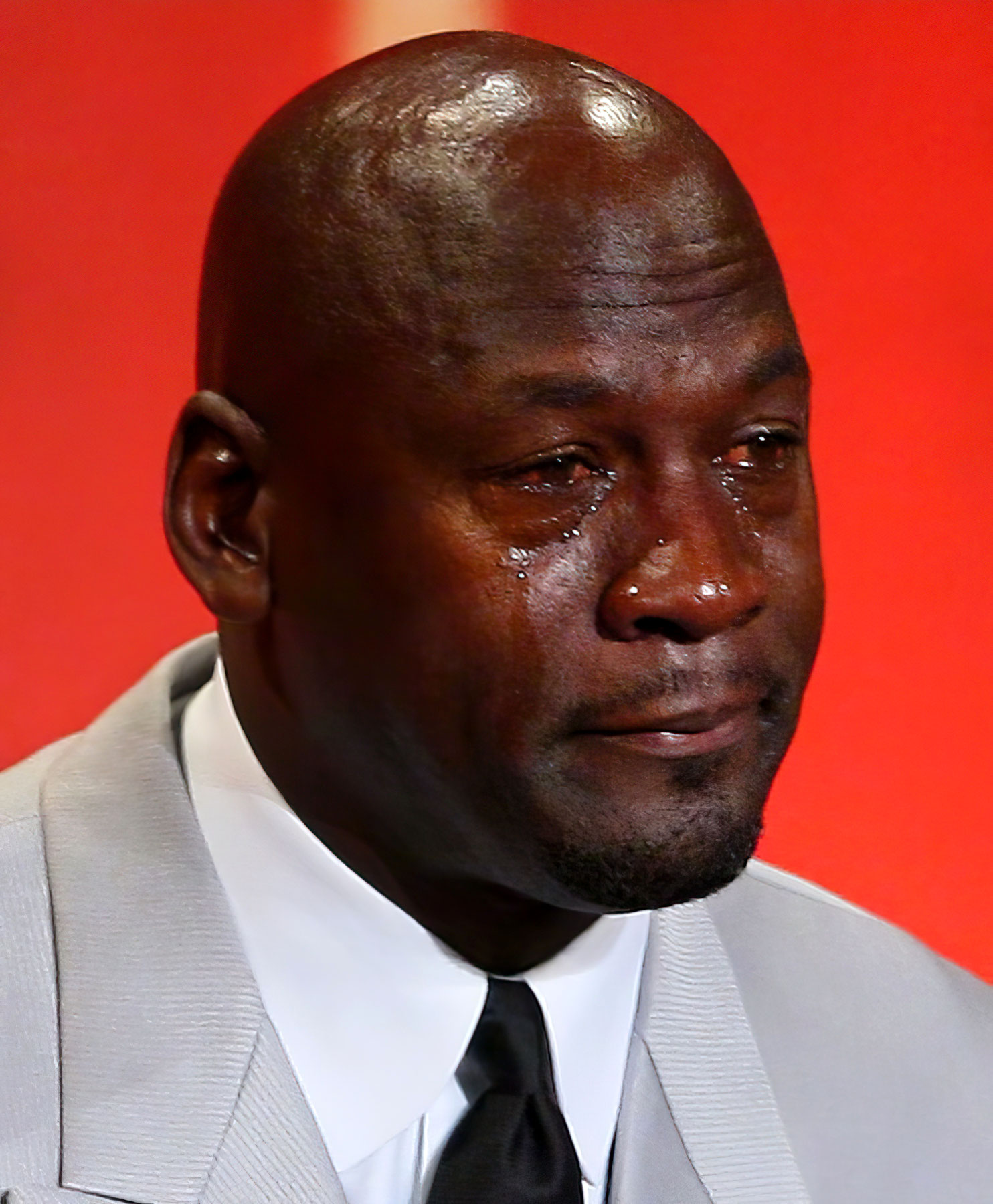 Crying Michael Jordan pleure