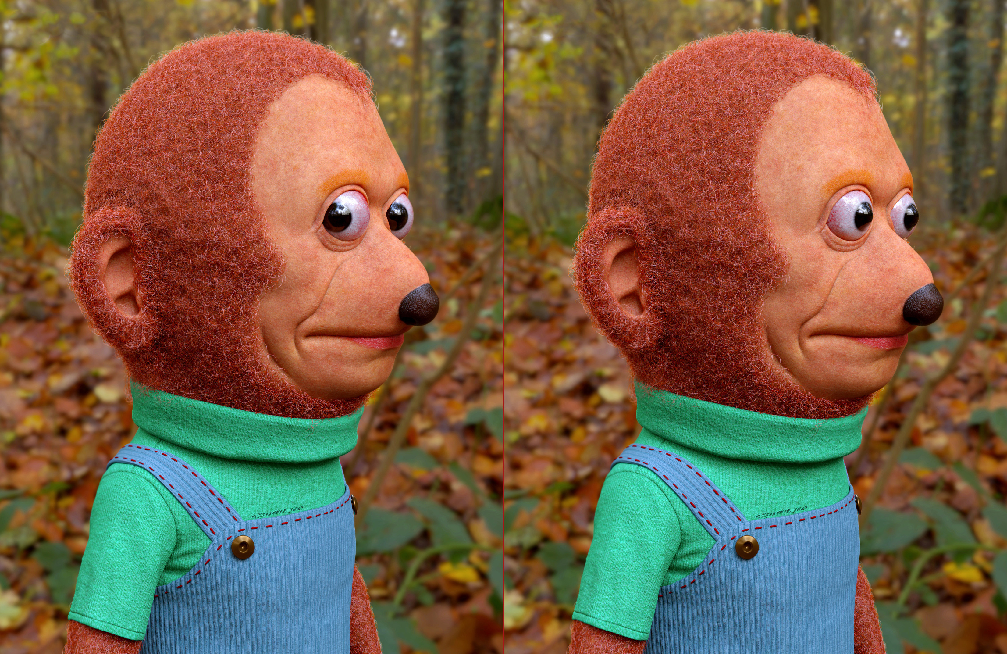 Monkey puppet look singe regarde yeux