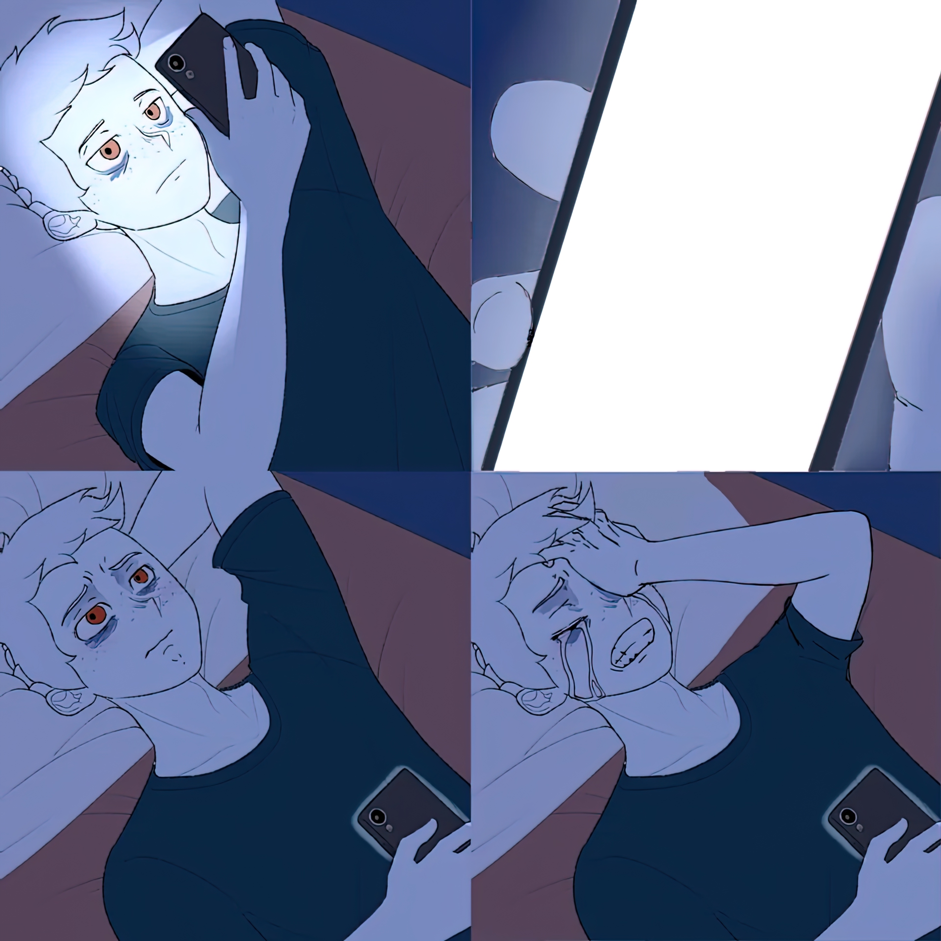 Couple texting bed girl boy homme femme sms message lit