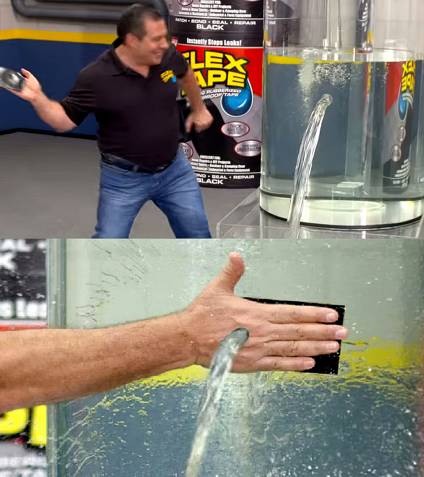 Flex tape ad Phil swift slaps on flex scotch eau coule