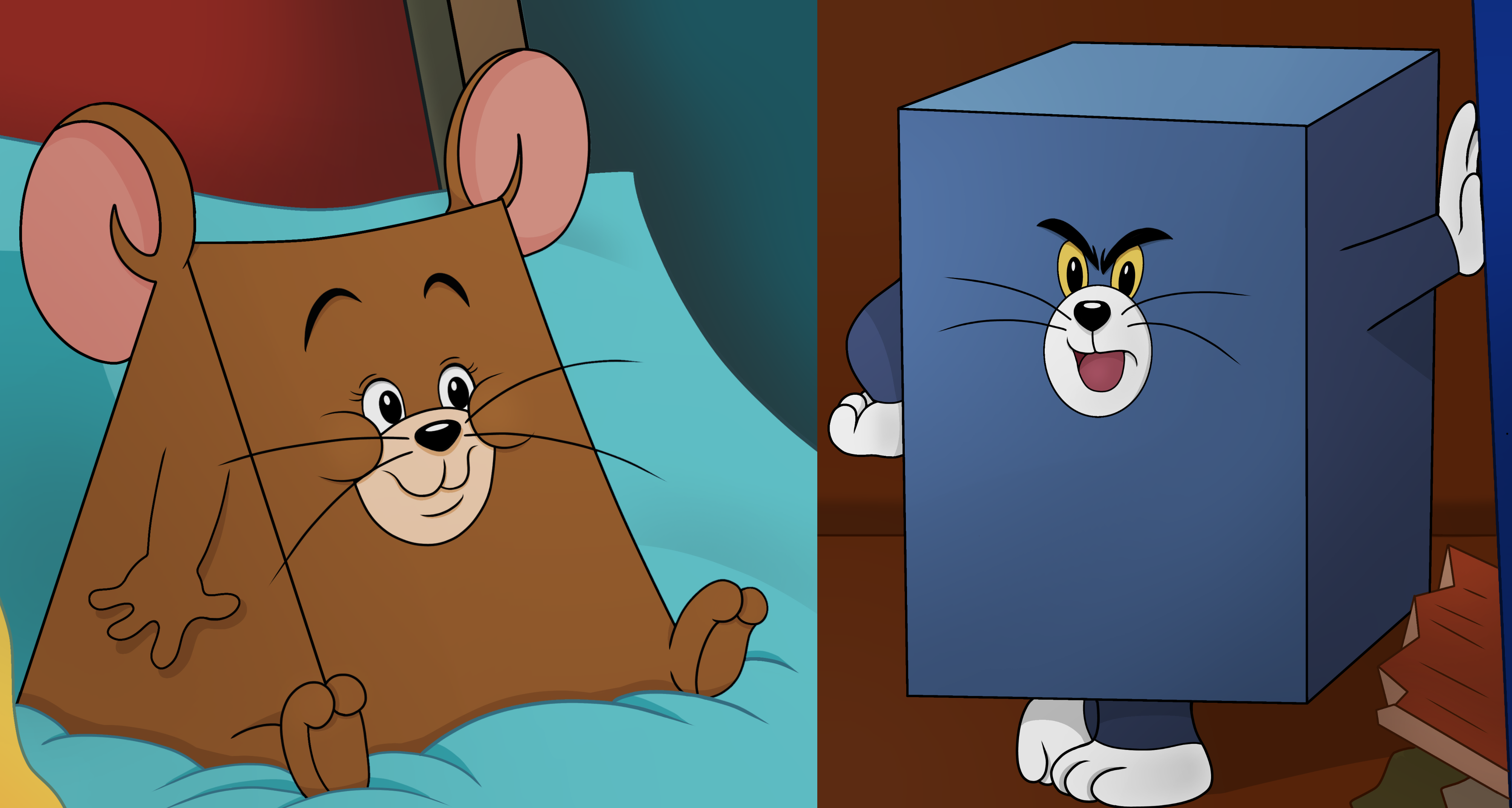 Triangle Jerry and Square Tom HD Redraw - Tom and Jerry - u'Gibus'Squidward on Reddit