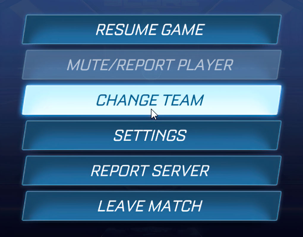 Change Team Template - Rocket League
