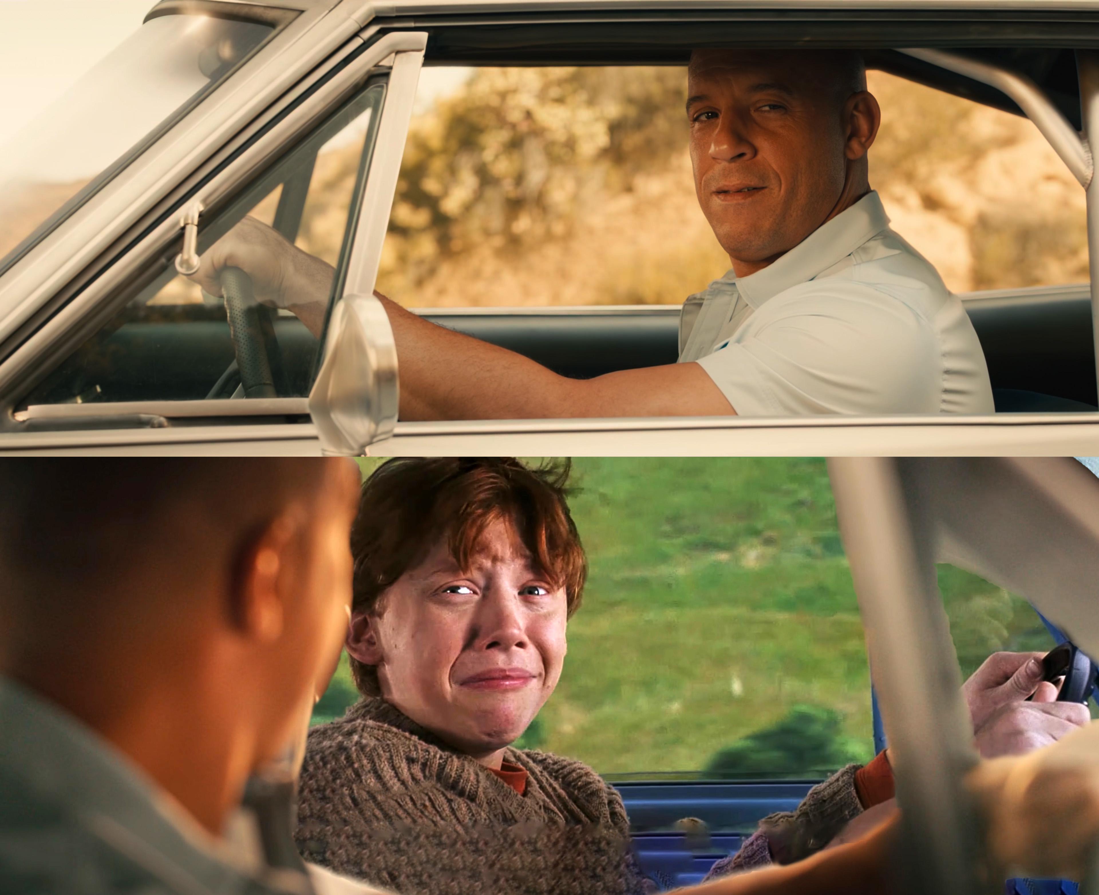 The rock vs ginger in cars voiture