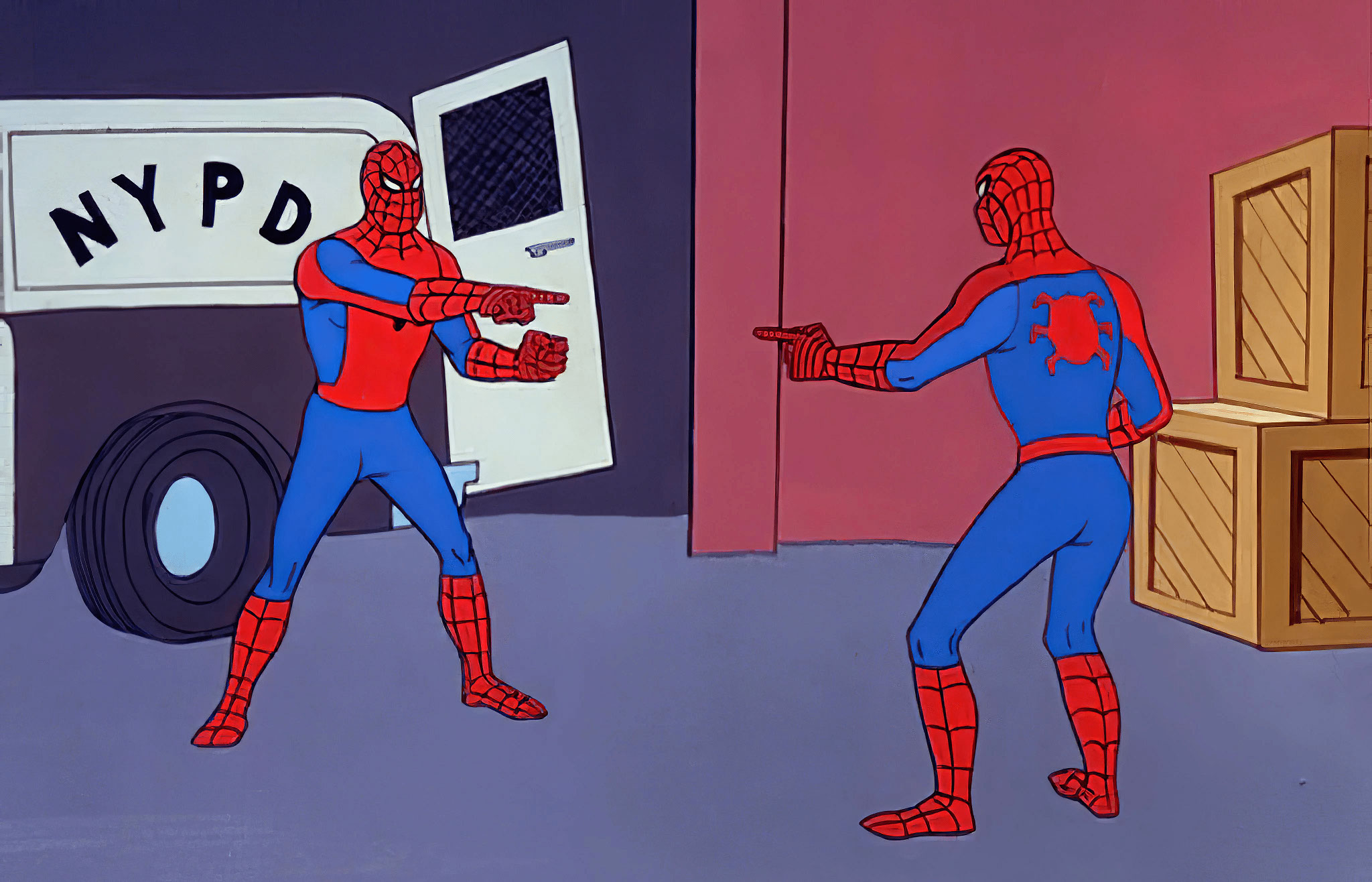 Spider-Man Pointing At Spider-Man Upscale