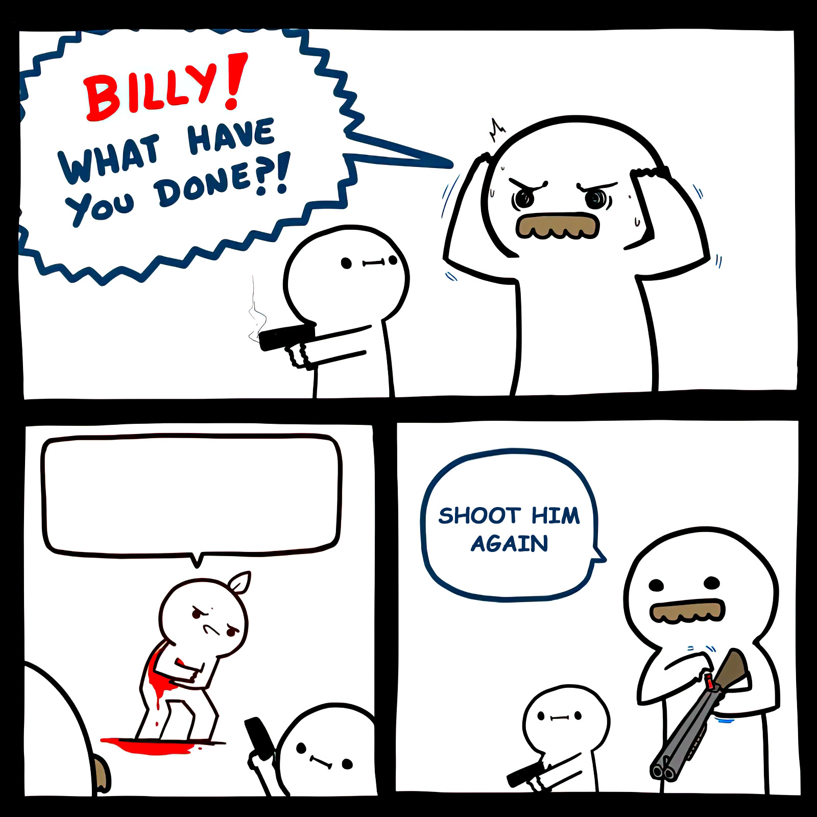 Billy! What Have You Done Empty Template