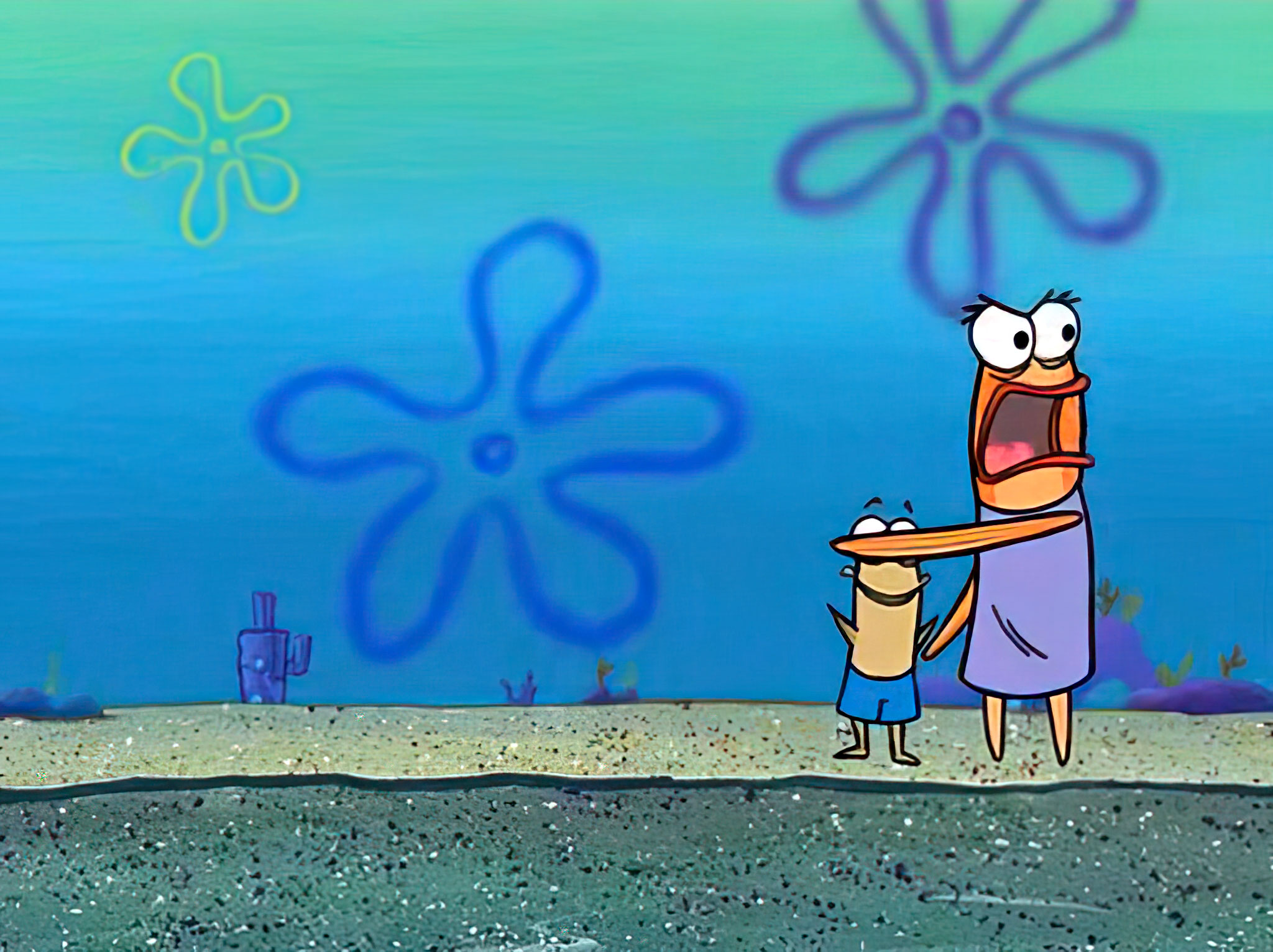 Mère poisson choquée