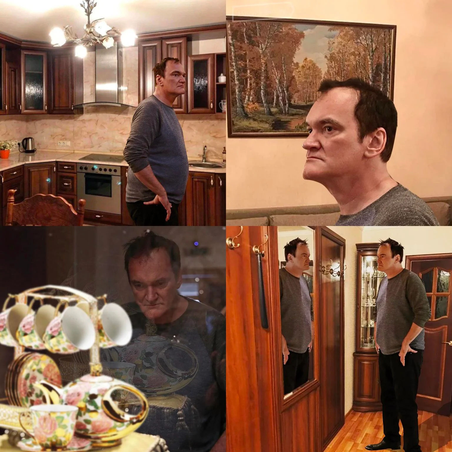 Quentin Tarantino walking around