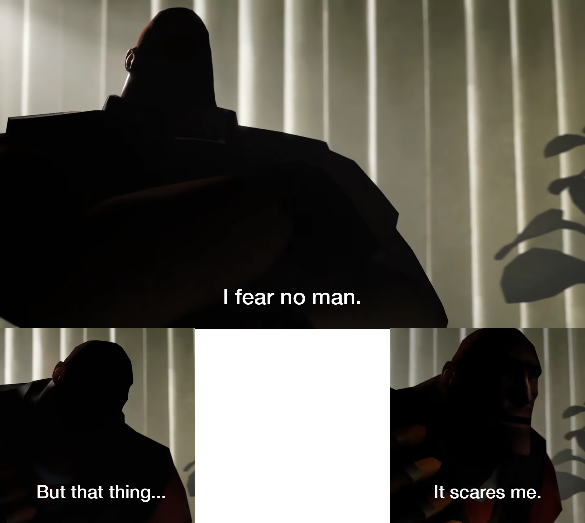 I Fear No Man. But That Thing, It Scares Me HD Template - Square, uneven, transparent - TF2 Team Fortress 2, Heavy