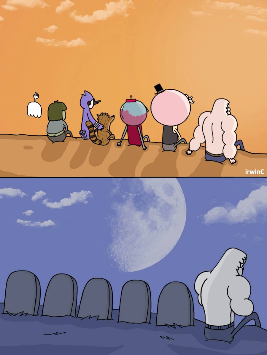Skips Sitting Next To Graves The Price of Immortality - Regular Show, Irwincardozo Comics, Dead, Friends, Tombs - amis morts tombes
