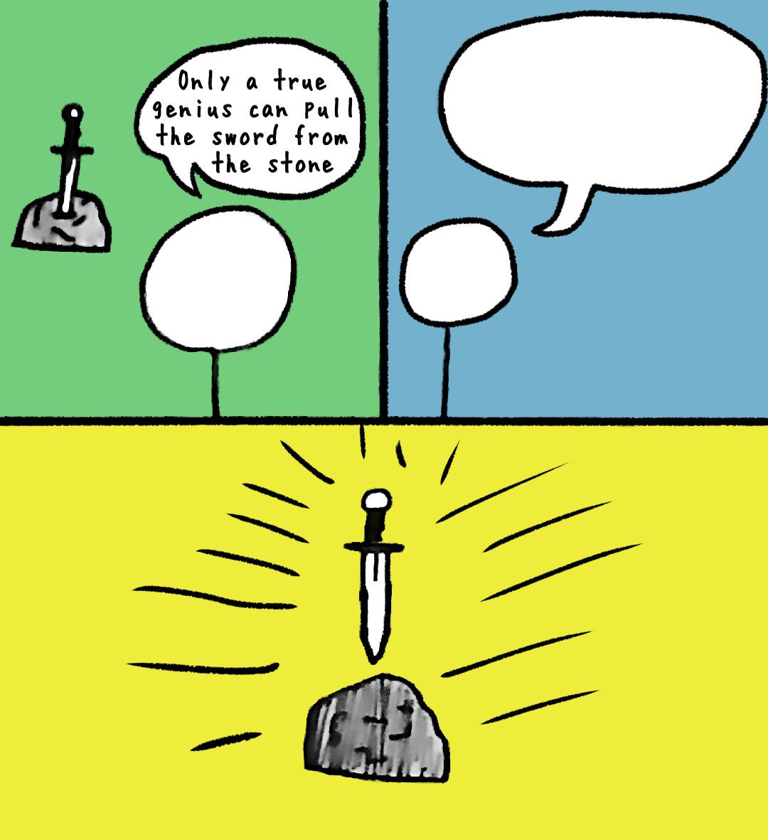 Stickman only a genius sword epee stone