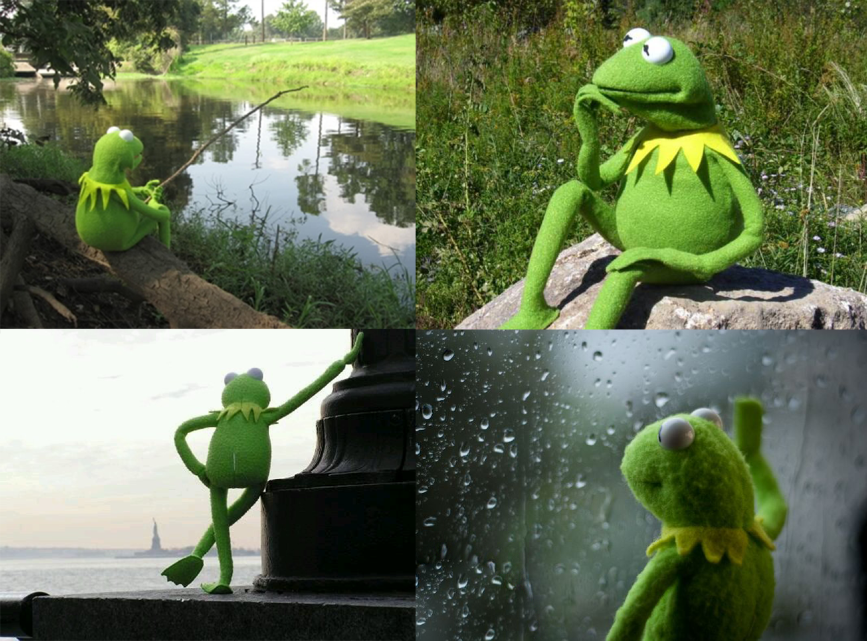 Sad Kermit The Frog Kermit The Frog Waiting Template - The Muppet Show - Bored, Sad, Thinking - grenouille triste ennuyer
