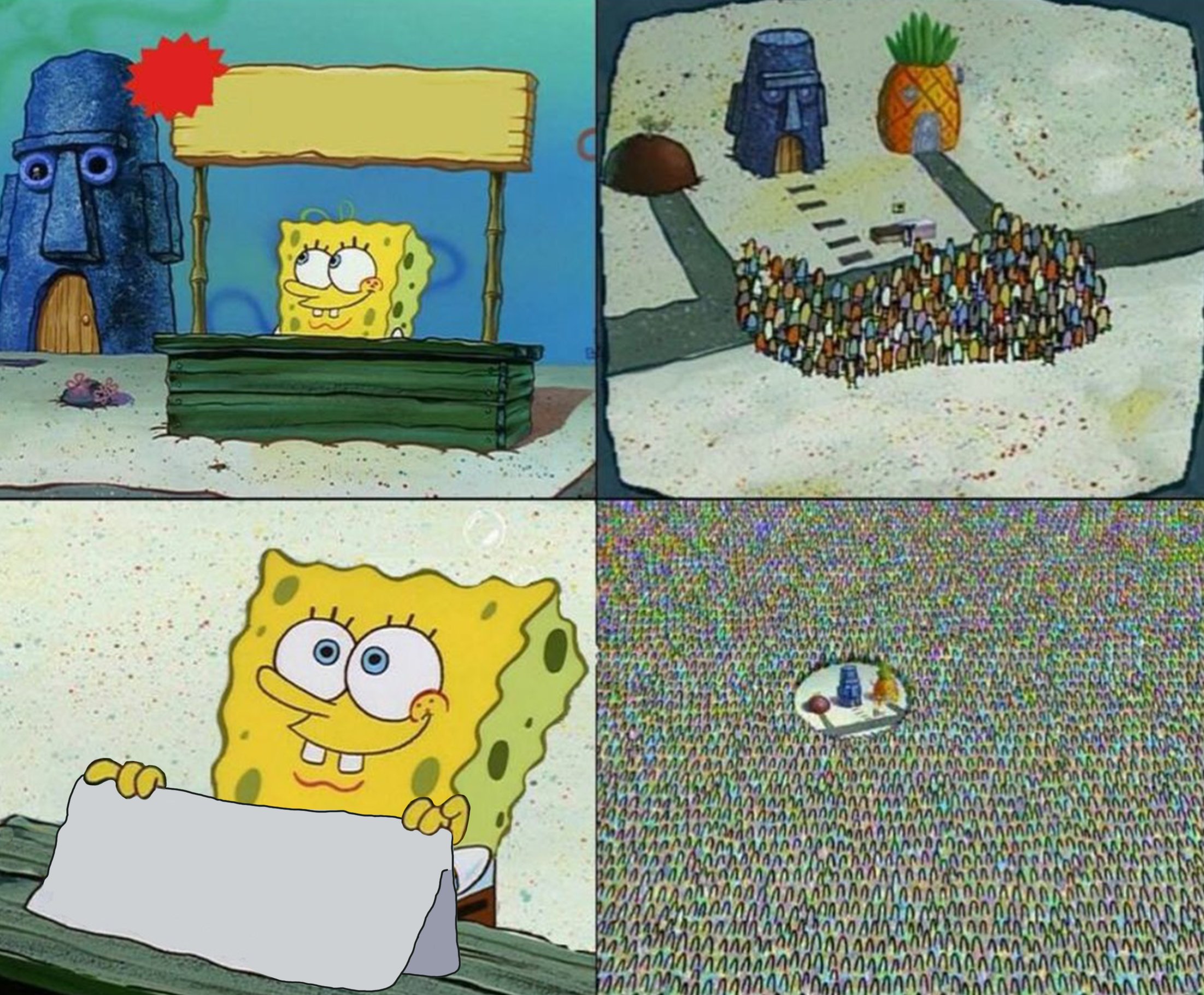 Sponge Bob strand world crowd