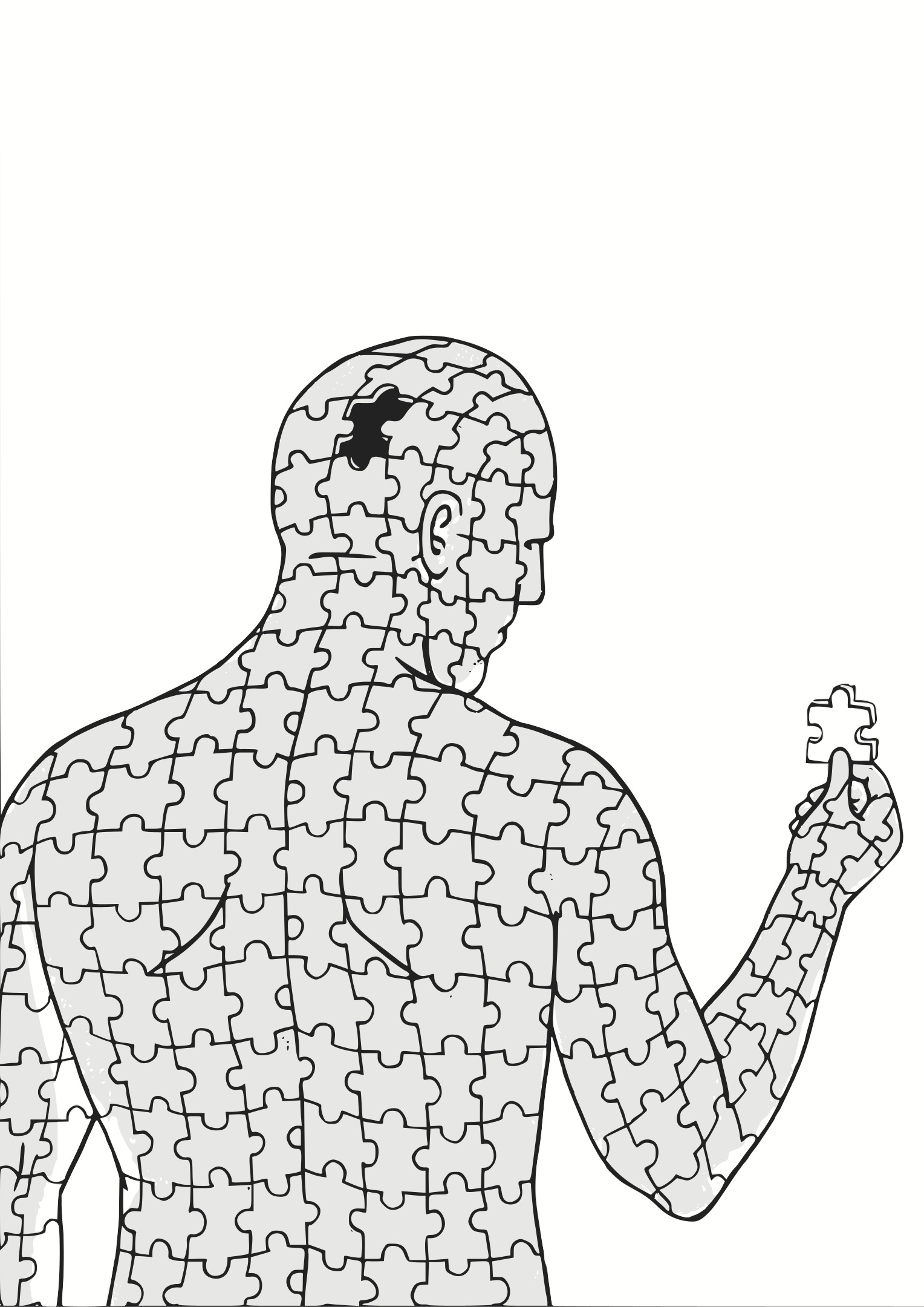 Sometimes All a Person Needs Is One Missing Piece - David Blanco, Puzzle, Brain, Hole - cerveau trou