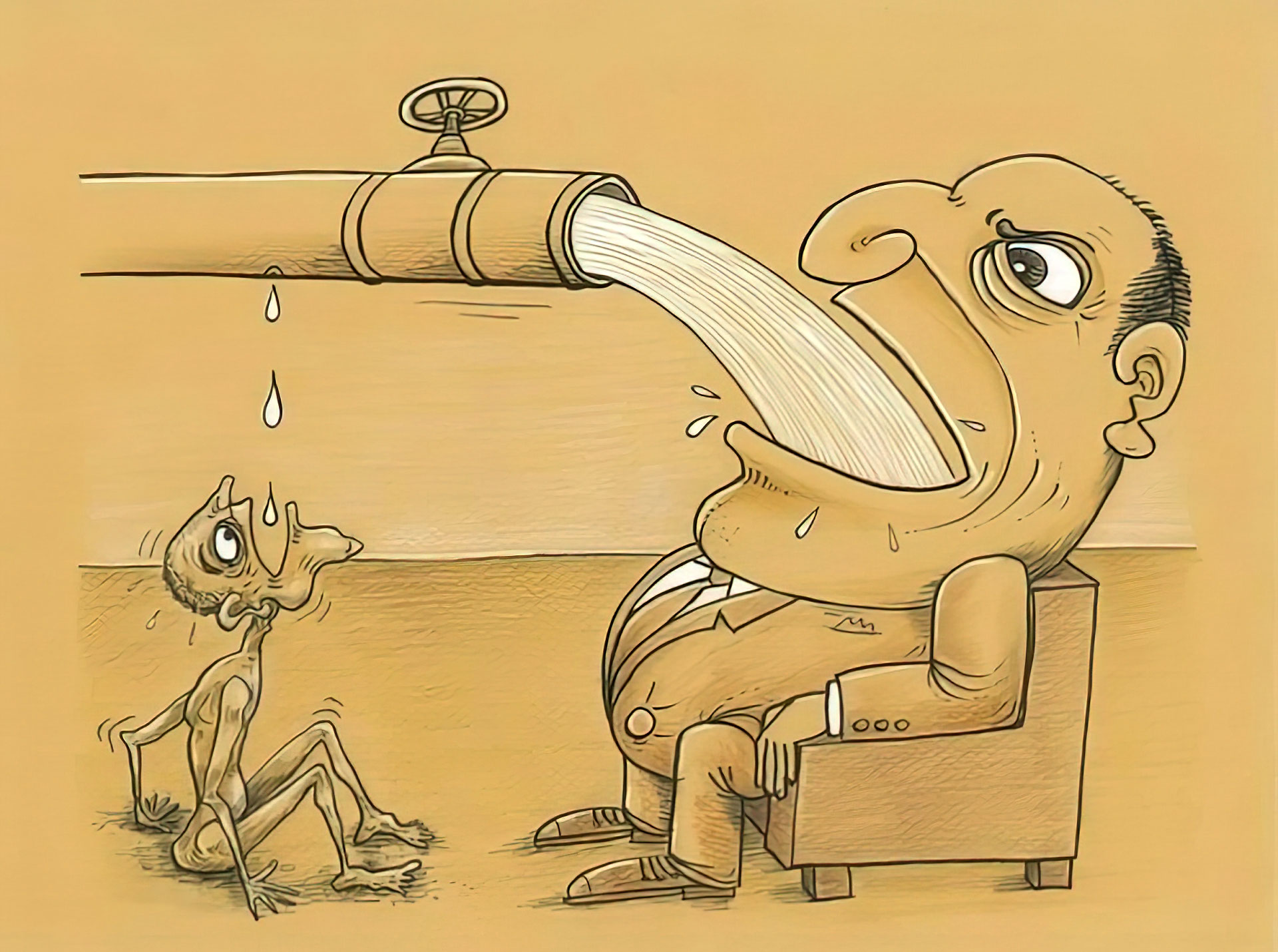 Injustice caricature riche pauvre capitalisme