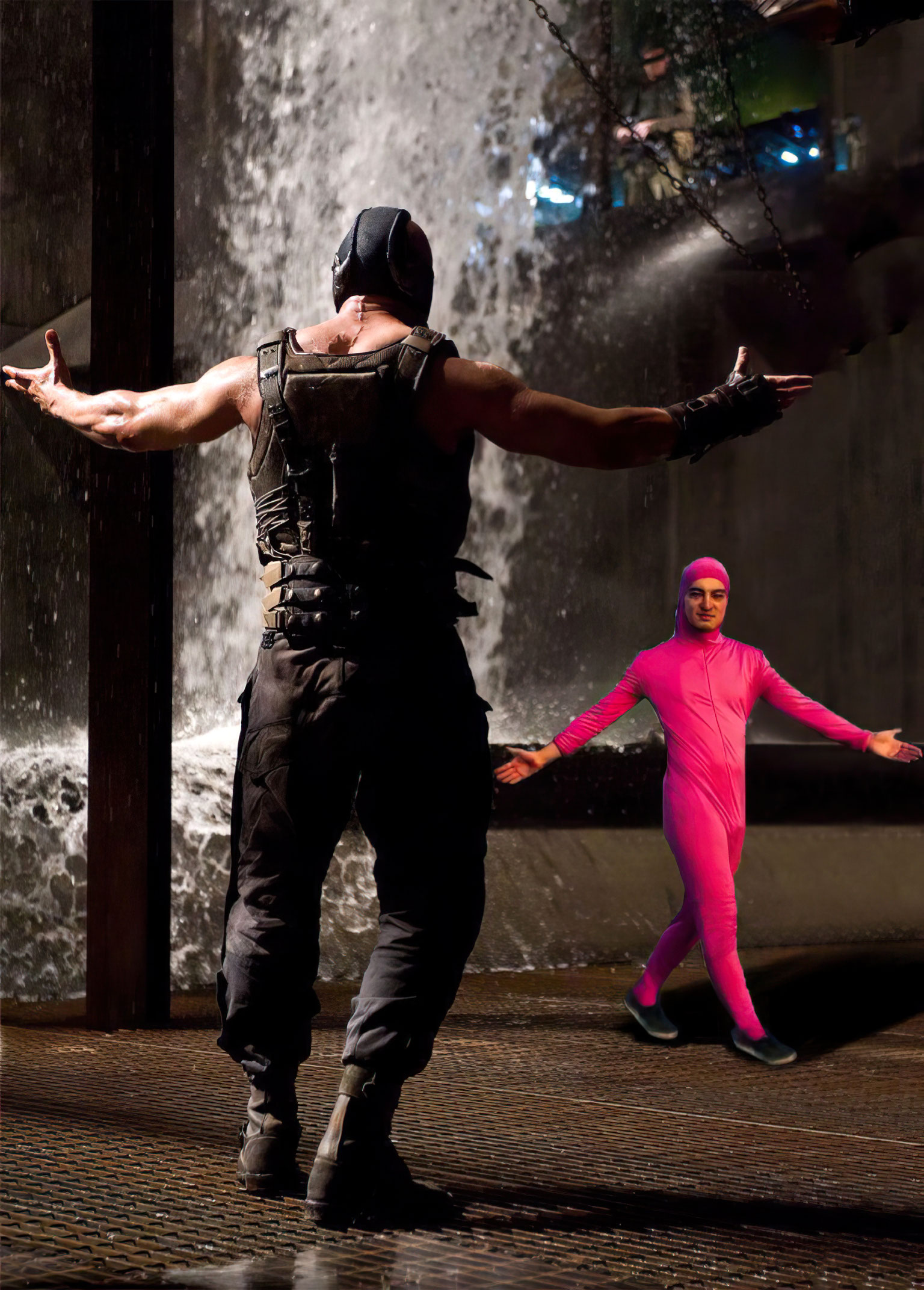 Bane Vs Pink Guy Empty Template - homme combinaison rose