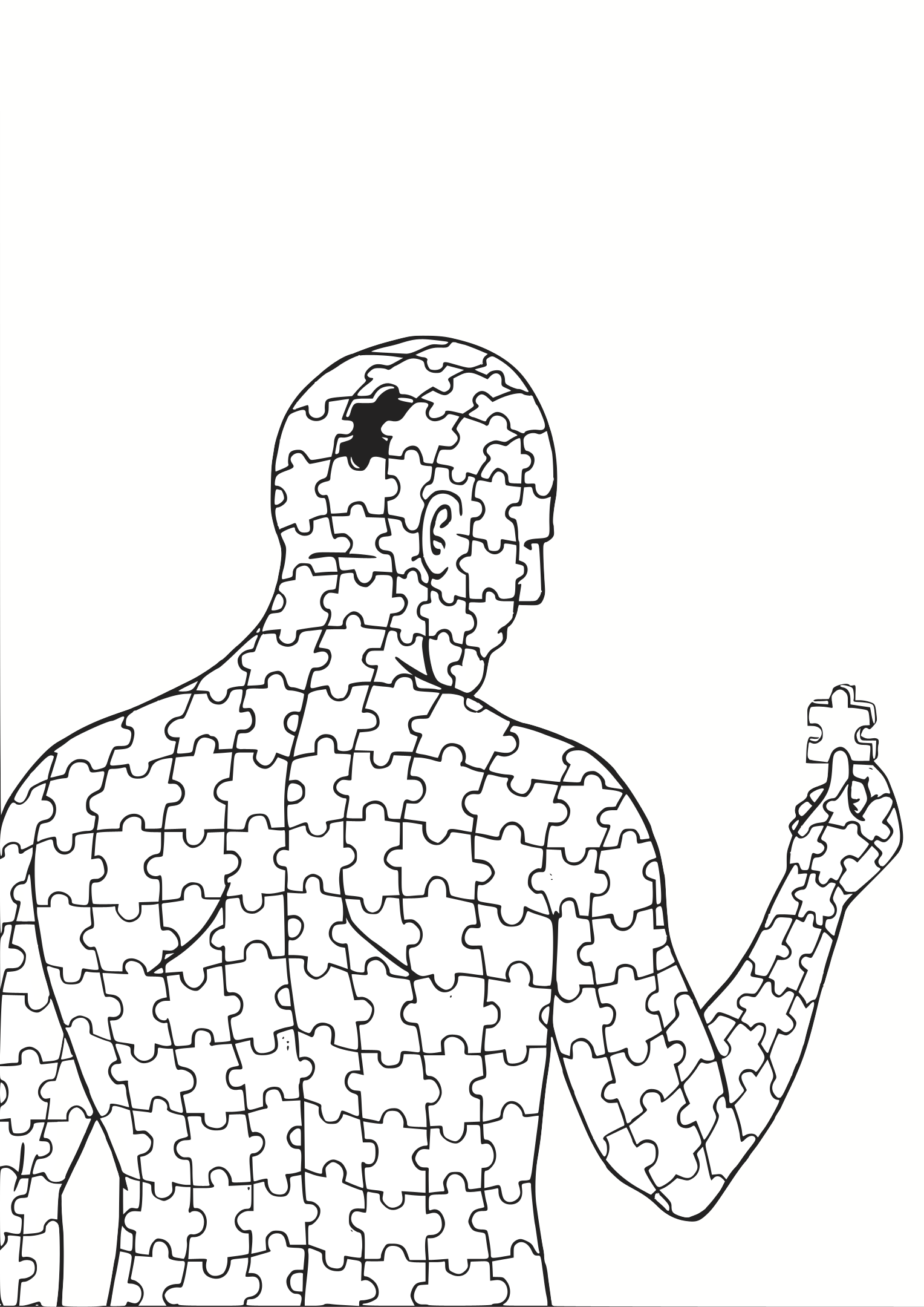 Sometimes All a Person Needs Is One Missing Piece - David Blanco, Puzzle, Brain, Hole - cerveau trou